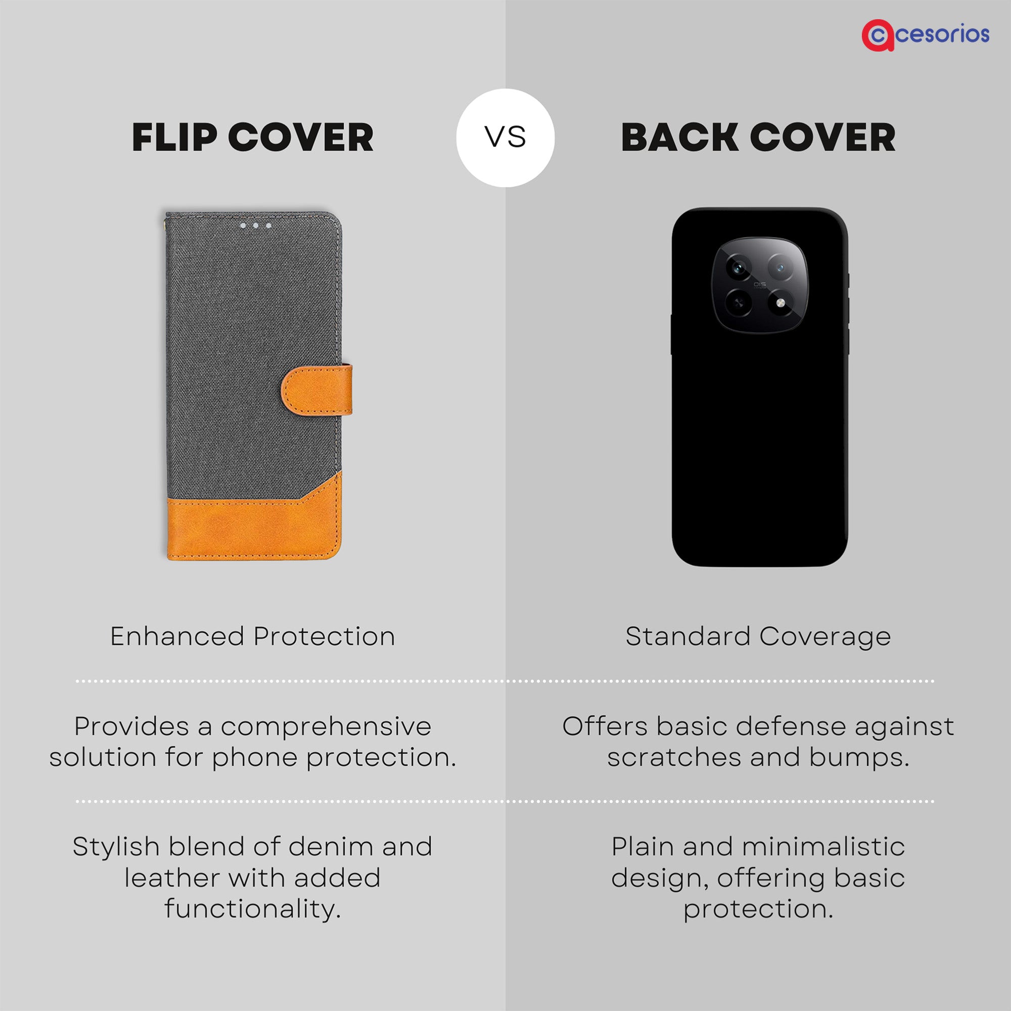 Accesorios Realme P2 Pro denim flip cover – Grey – Image 8 #color_grey