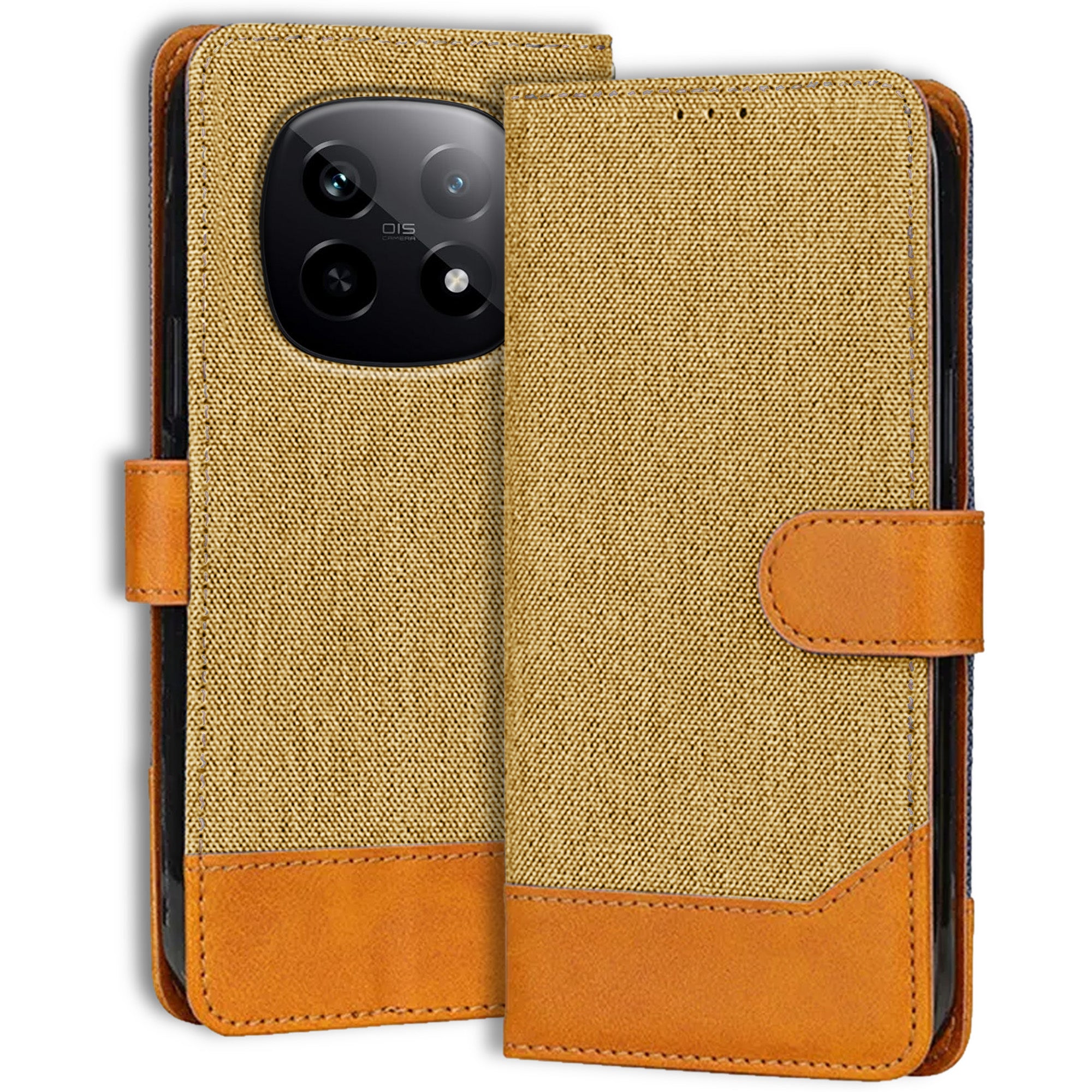 Accesorios Realme P2 Pro denim flip cover – Light Brown – Image 1 #color_light brown