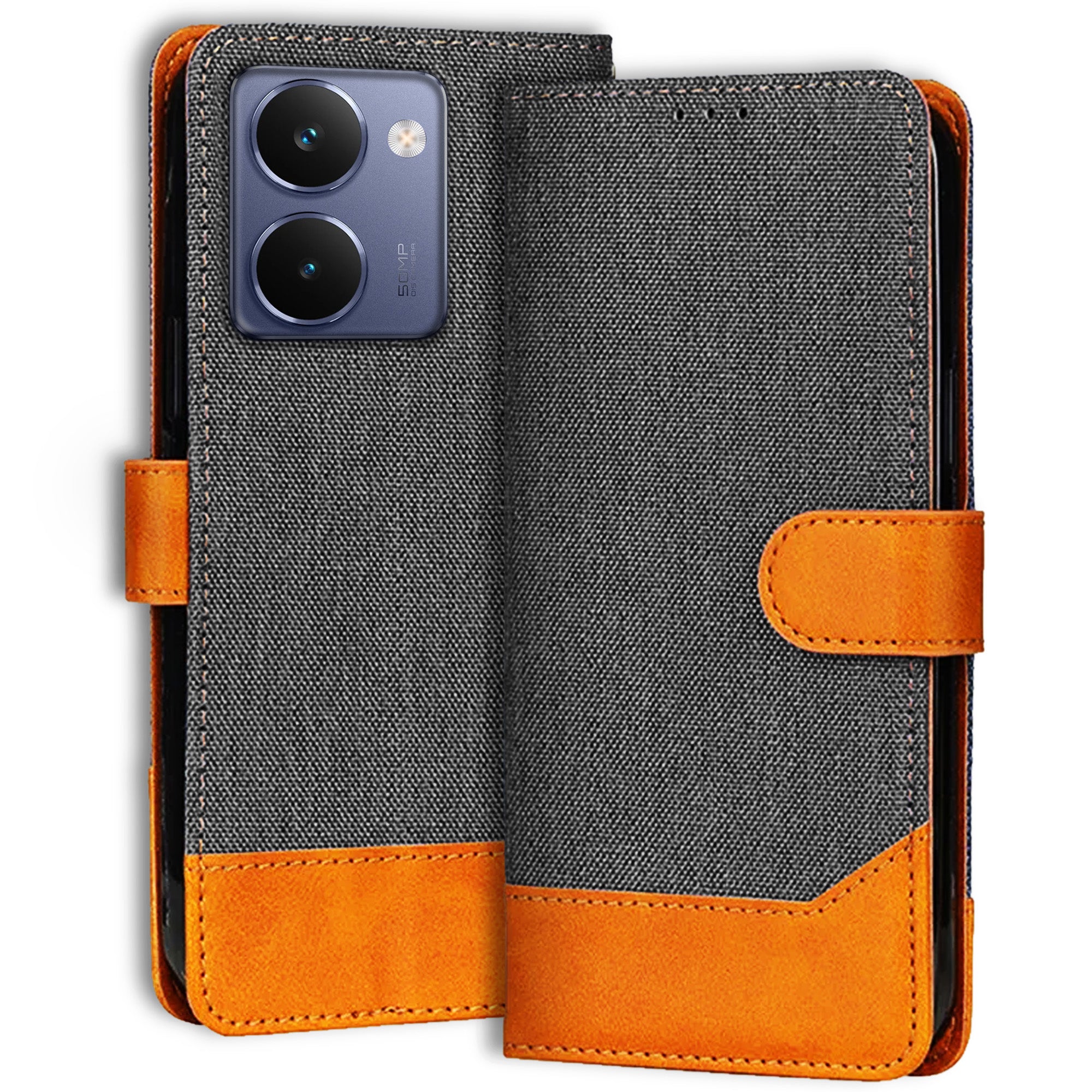 Accesorios Realme P3 Ultra 5G denim flip cover – Grey – Image 1 #color_grey