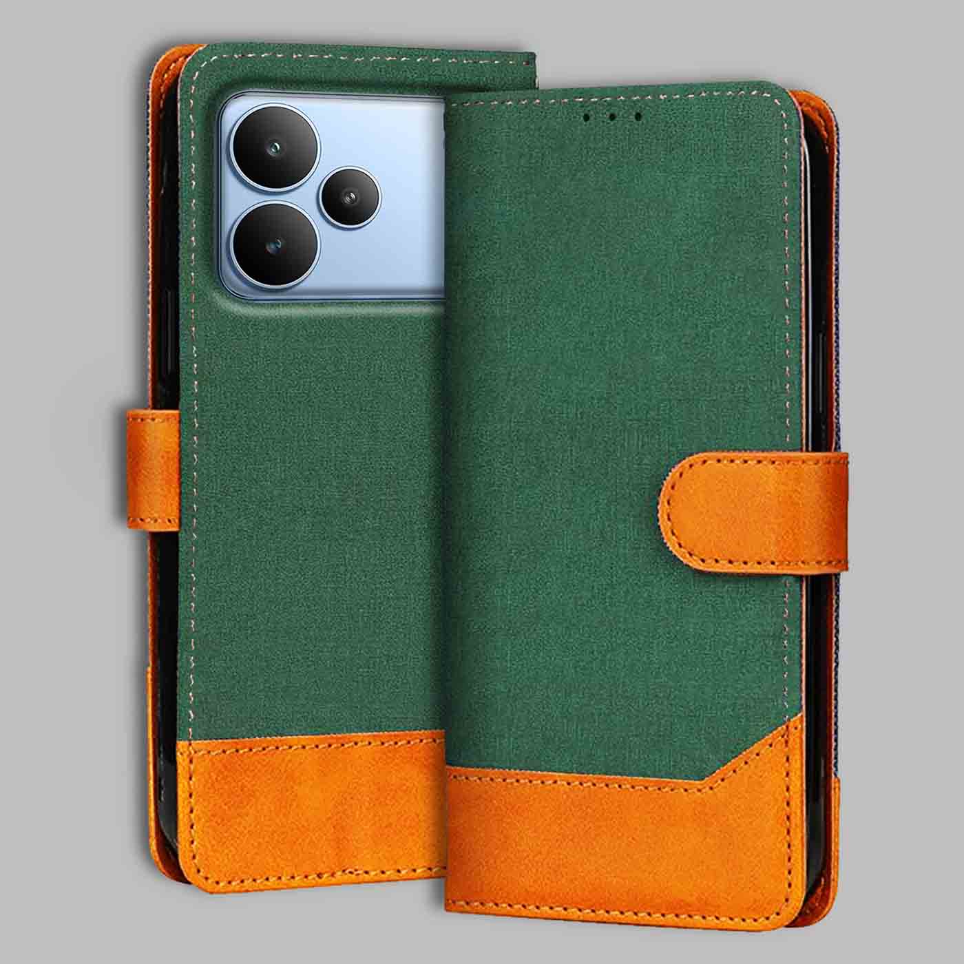 Realme P4 5G flip cover in Green — front view by Accesorios