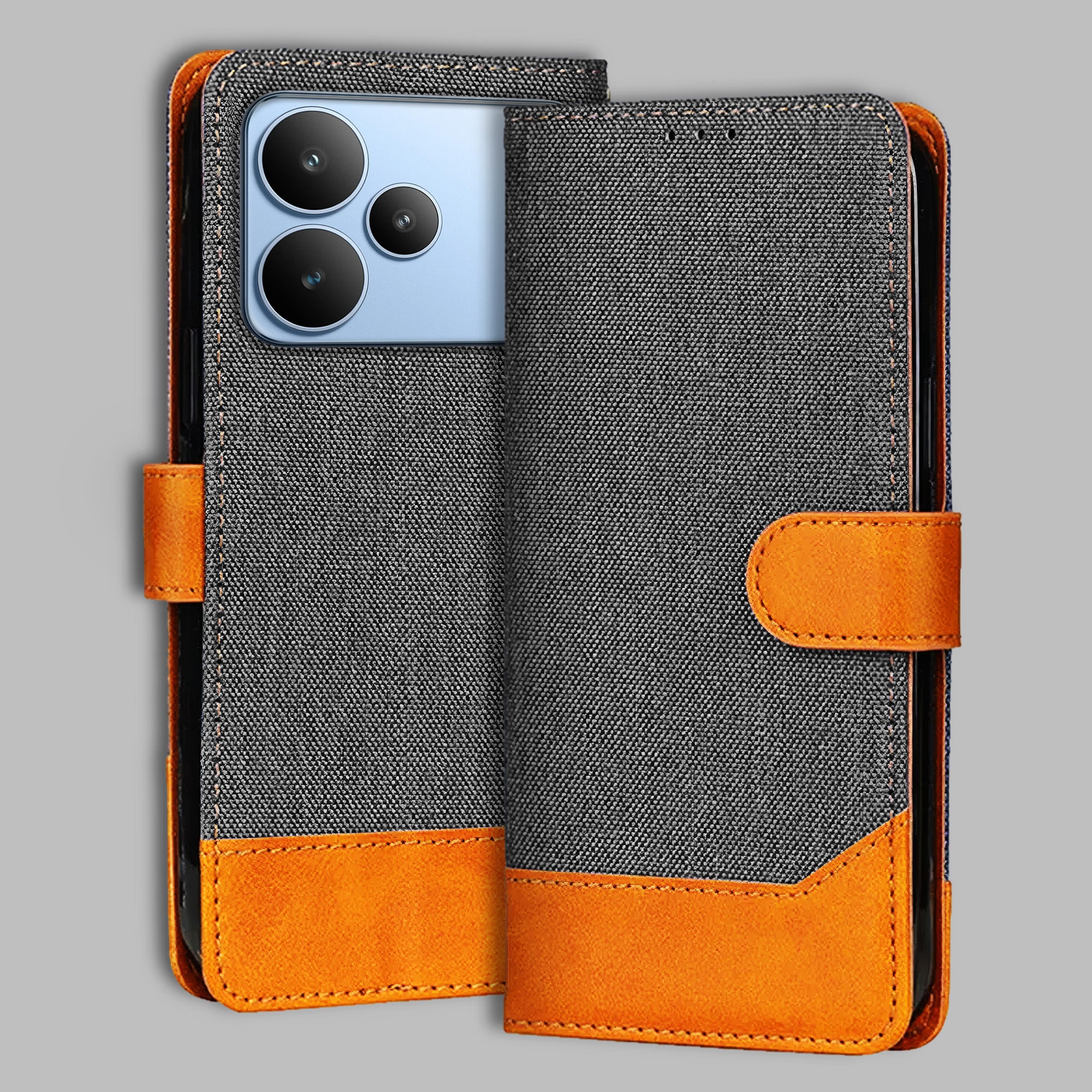 Accesorios Realme P4 5G denim flip cover – Grey – Image 1 #color_