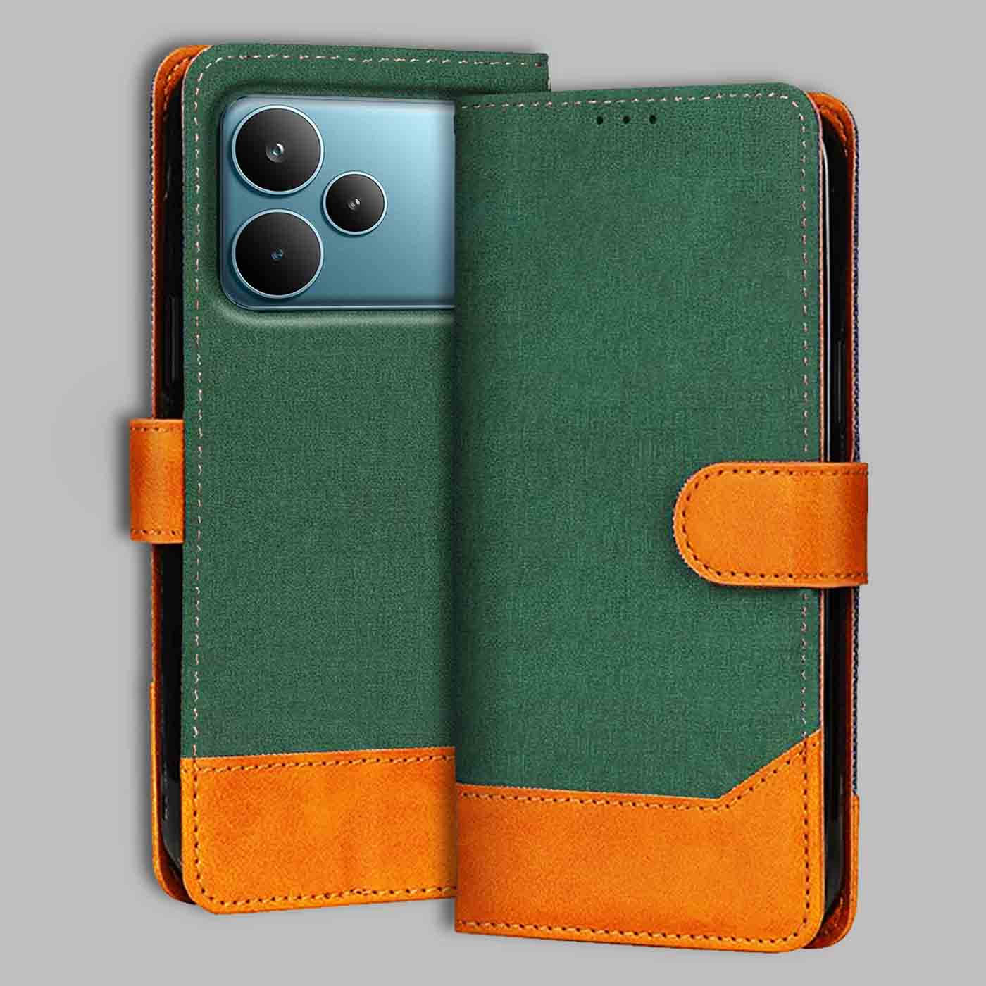 Realme P4 Pro 5G flip cover in Green — front view by Accesorios