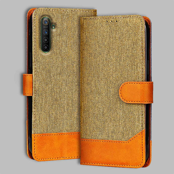 Realme X2 Flip Cover — Denim, Camel Beige after a year of daily use