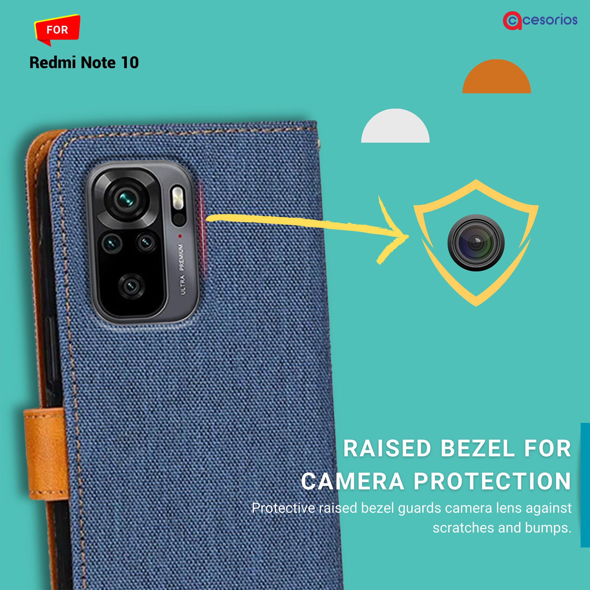 Accesorios Redmi Note 10 denim flip cover – Blue – Image 2 #color_blue