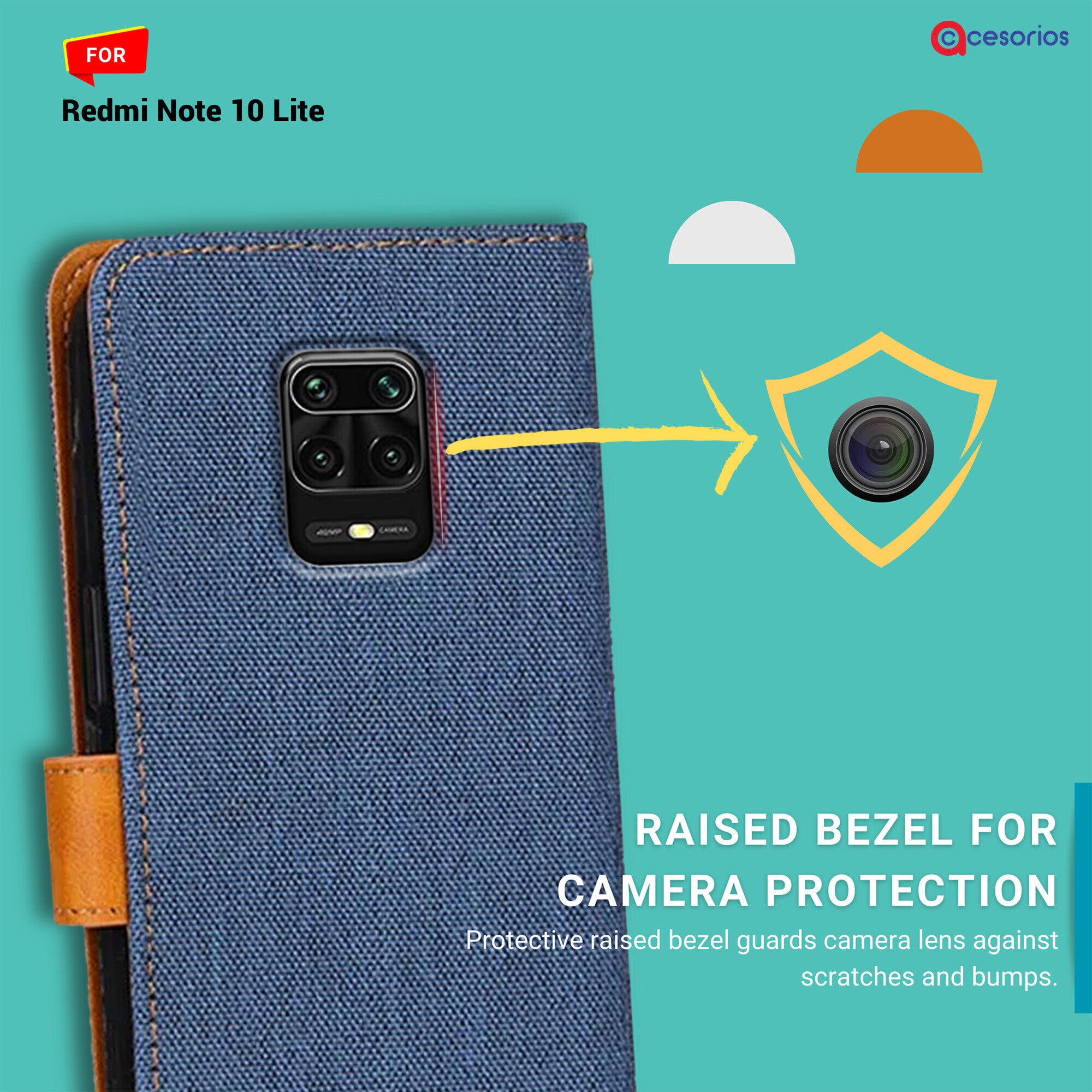 Accesorios Redmi Note 10 Lite denim flip cover – Blue – Image 2 #color_blue