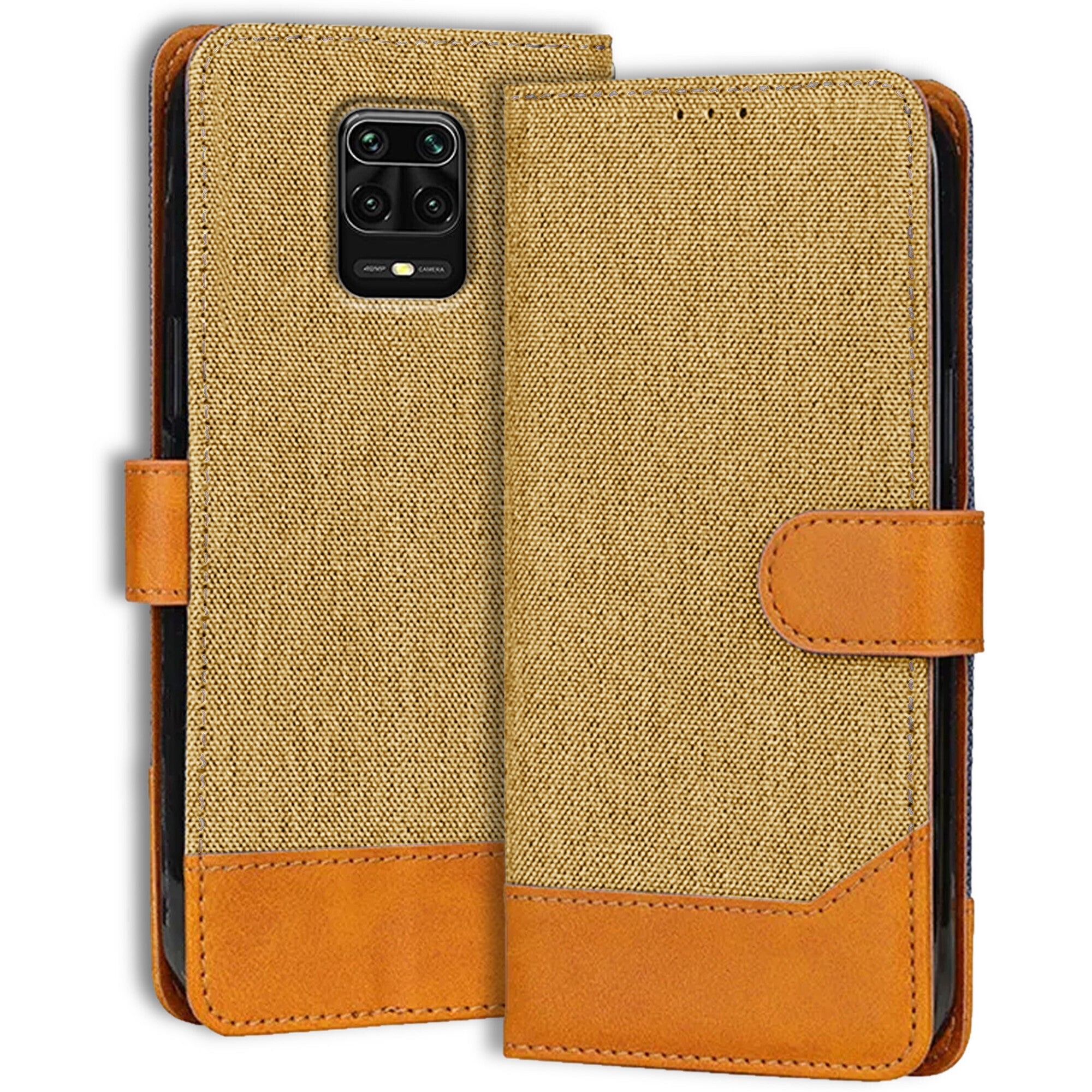 Accesorios Redmi Note 10 Lite denim flip cover – Light Brown – Image 1 #color_light brown