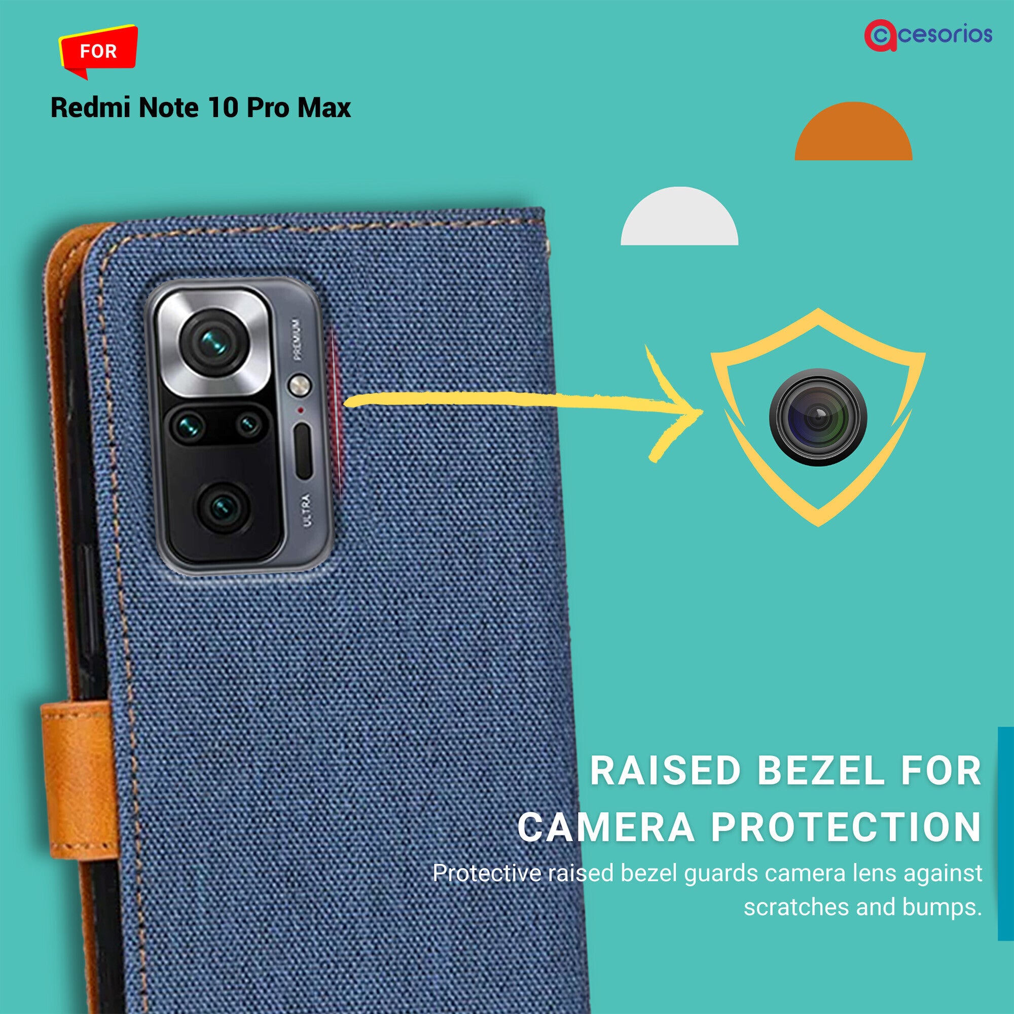 Accesorios Redmi Note 10 Pro Max denim flip cover – Blue – Image 2 #color_blue