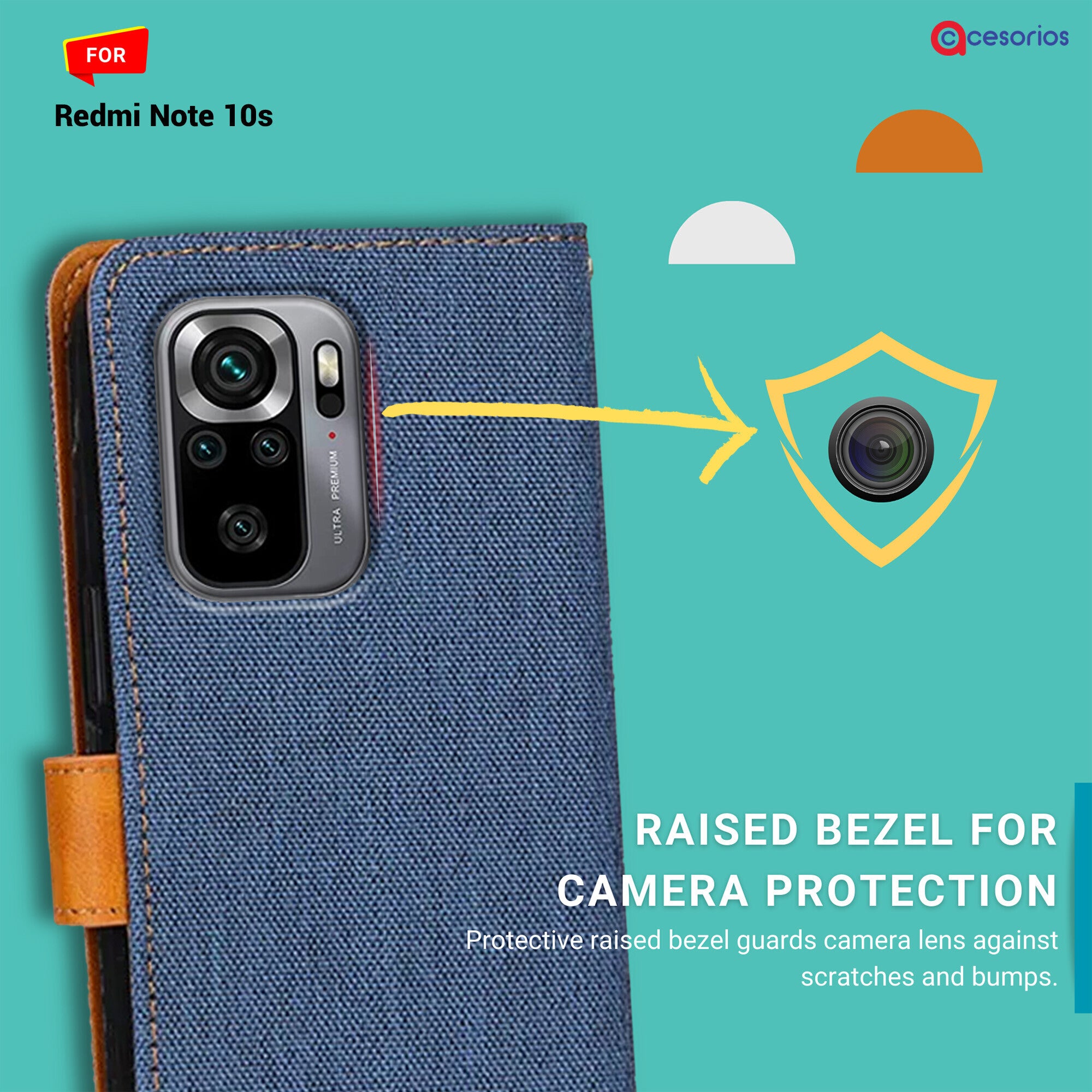 Accesorios Redmi Note 10S denim flip cover – Blue – Image 2 #color_blue