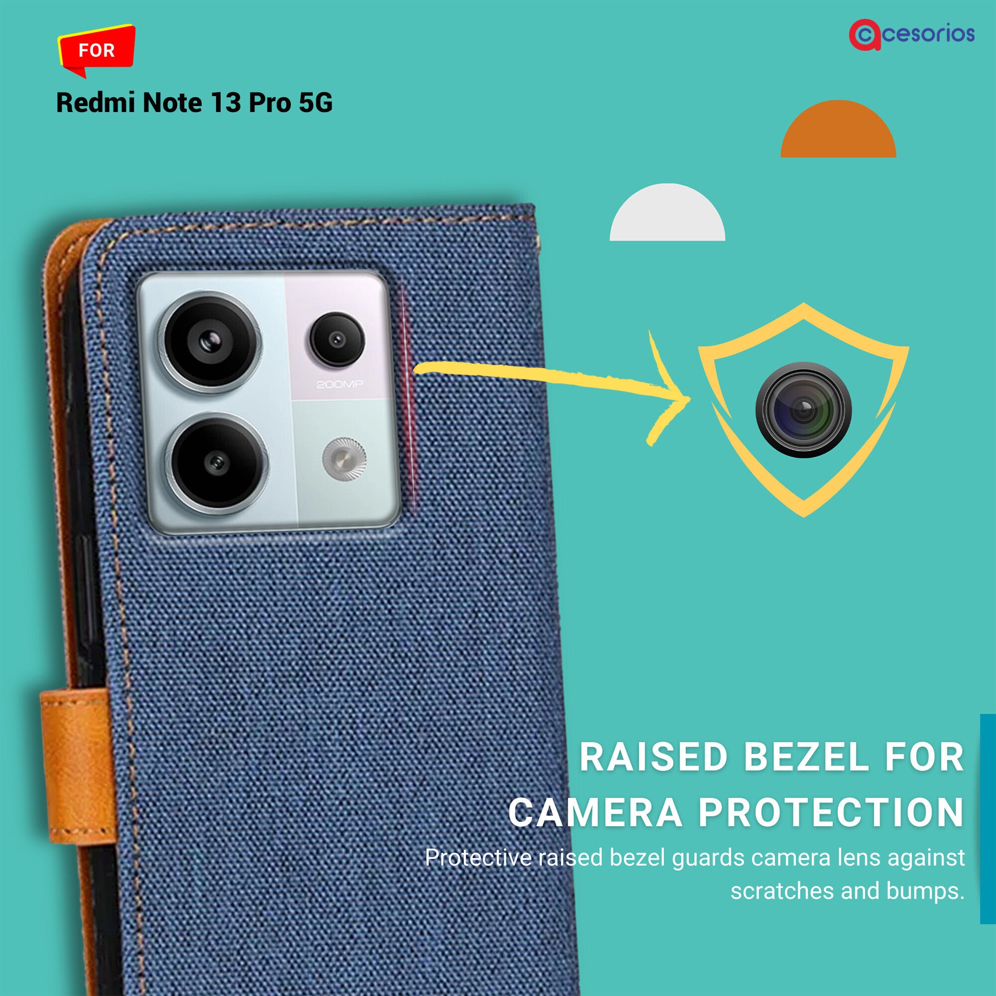 Accesorios Redmi Note 13 Pro 5G denim flip cover – Blue – Image 2 #color_blue