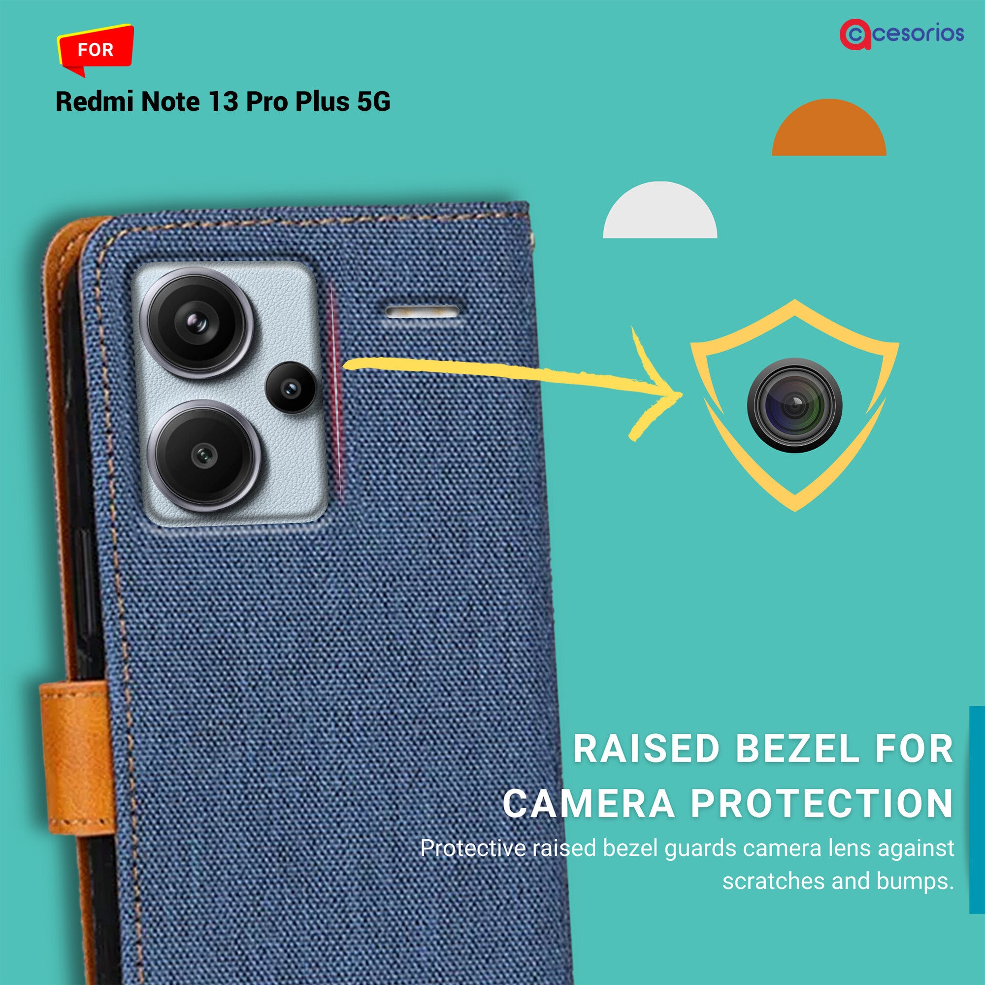 Accesorios Redmi Note 13 Pro Plus 5G denim flip cover – Blue – Image 2 #color_blue