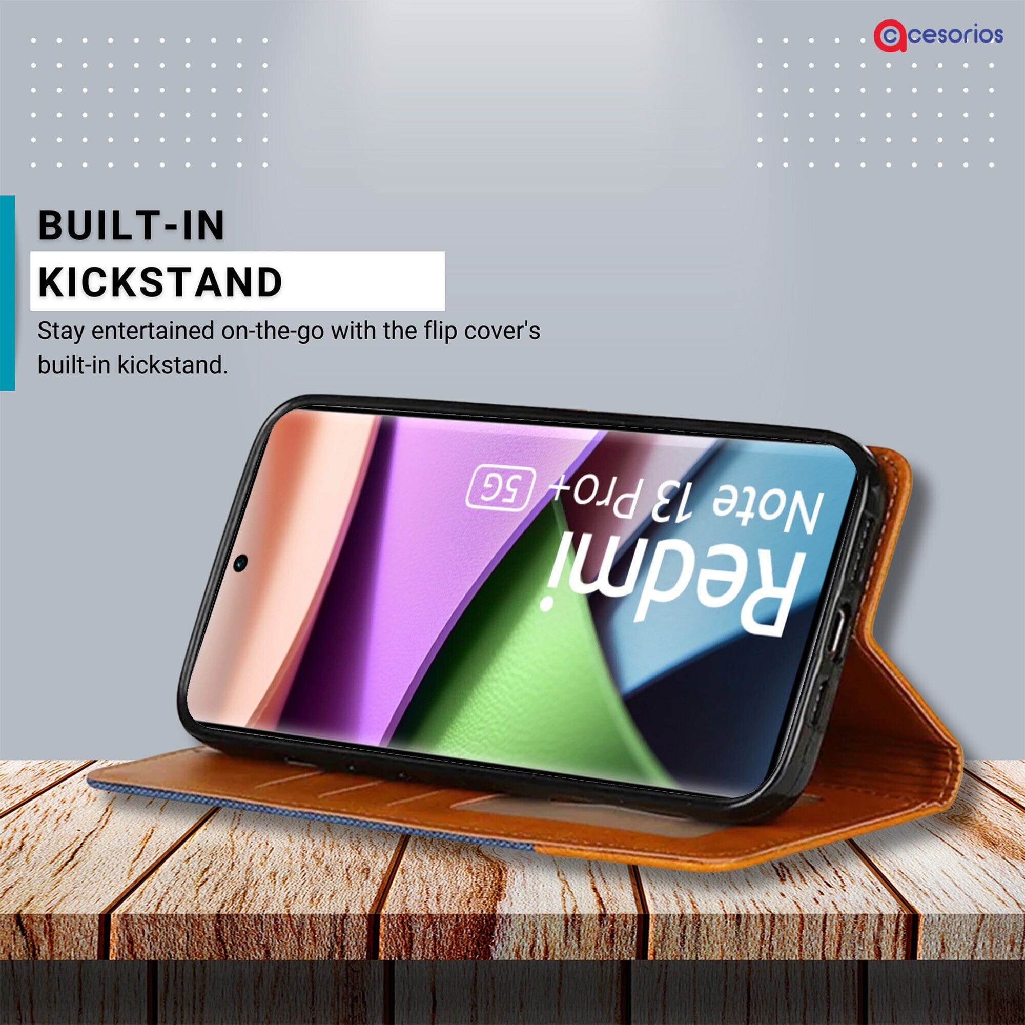 Accesorios Redmi Note 13 Pro Plus 5G denim flip cover – Blue – Image 4 #color_blue