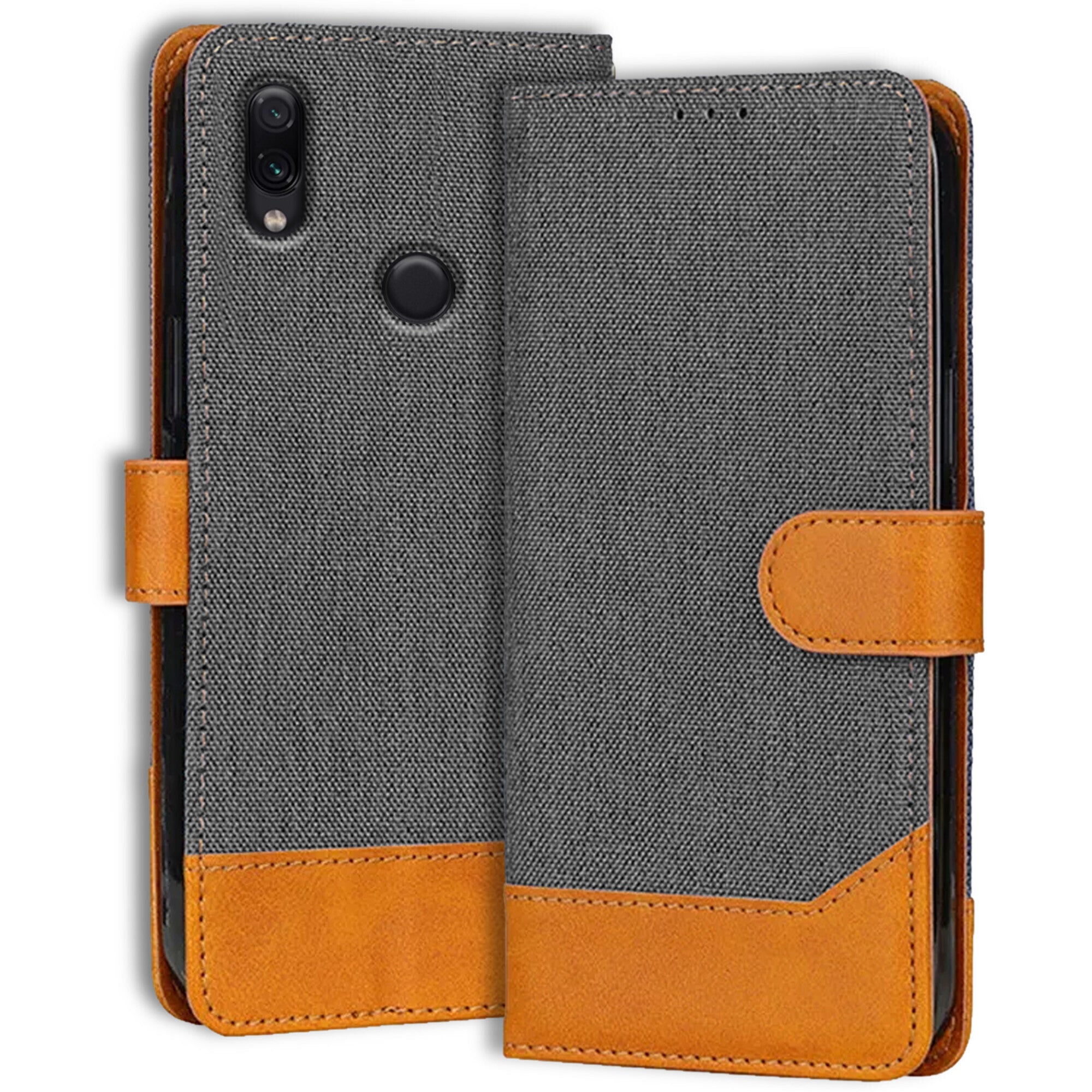 Accesorios Redmi Note 7S denim flip cover – Grey – Image 1 #color_grey