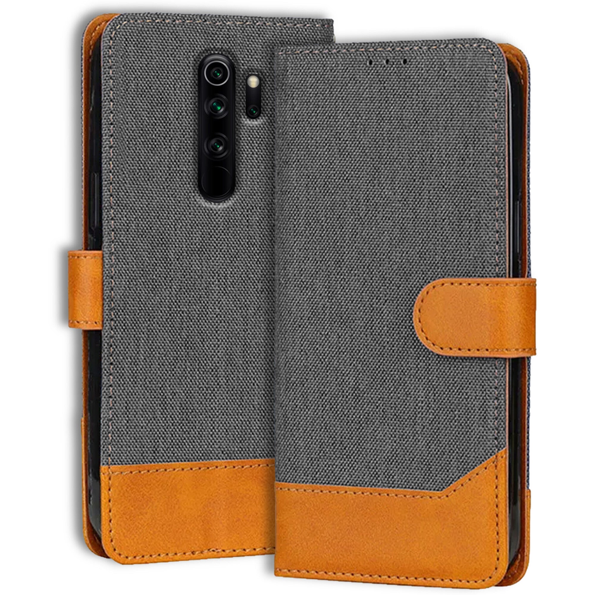 Accesorios Redmi Note 8 Pro denim flip cover – Grey – Image 1 #color_grey