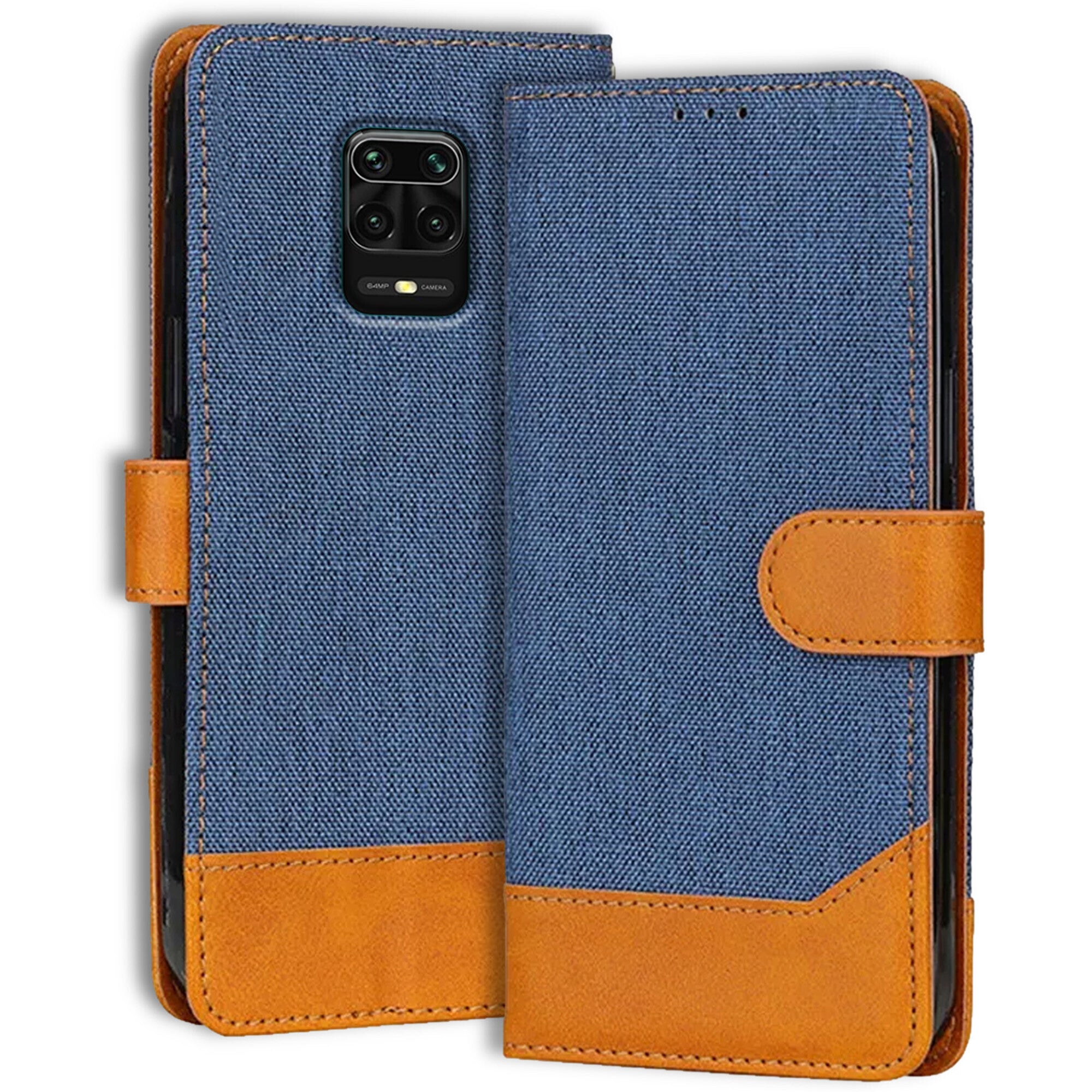 Accesorios Redmi Note 9 Pro Max denim flip cover – Blue – Image 1 #color_blue