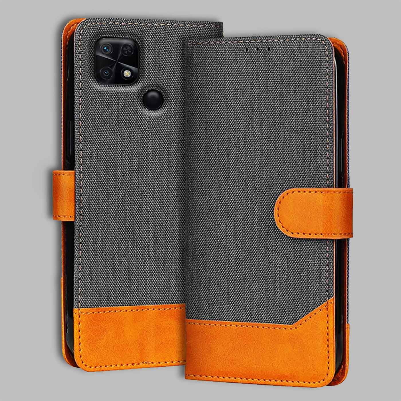Accesorios Redmi 10 Power denim flip cover – Grey – Image 1 #color_