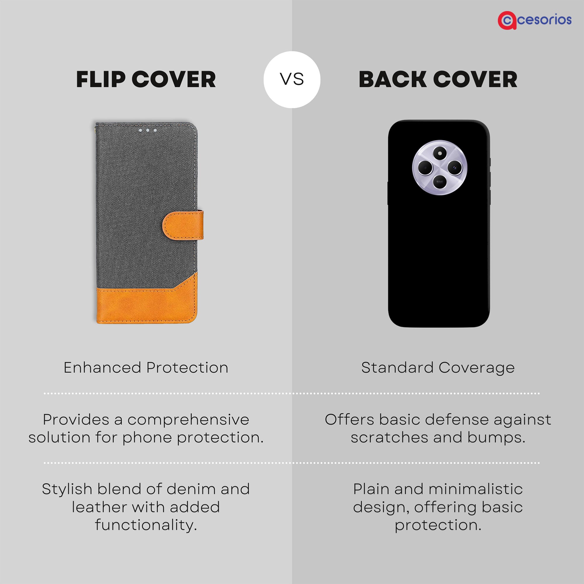 Accesorios Redmi 14C 5G denim flip cover – Grey – Image 8 #color_grey