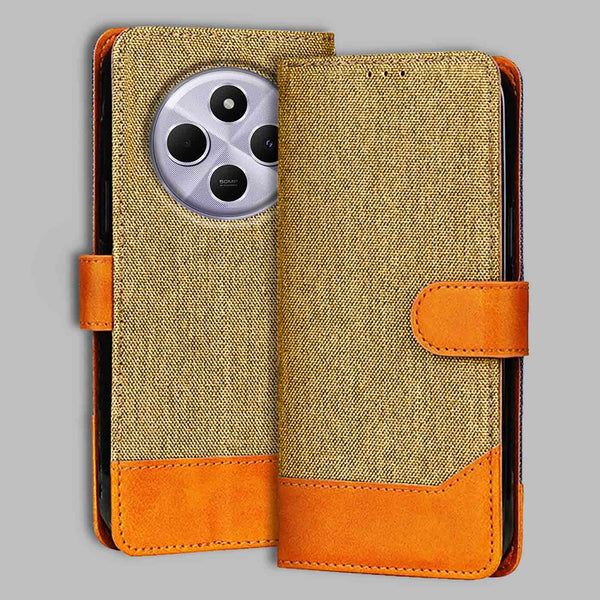 Redmi 14C 5G Flip Cover — Denim, Camel Beige after a year of daily use