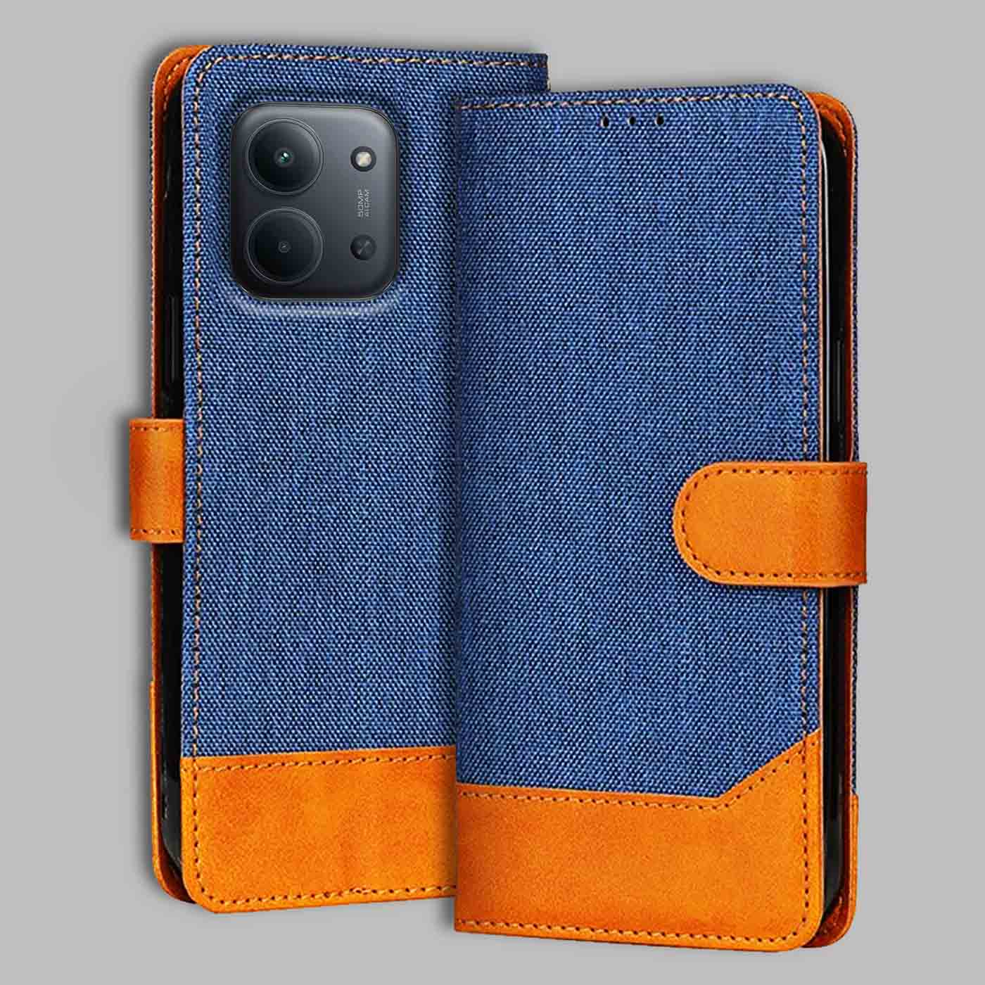 Redmi 15C 5G flip cover in Blue — front view by Accesorios