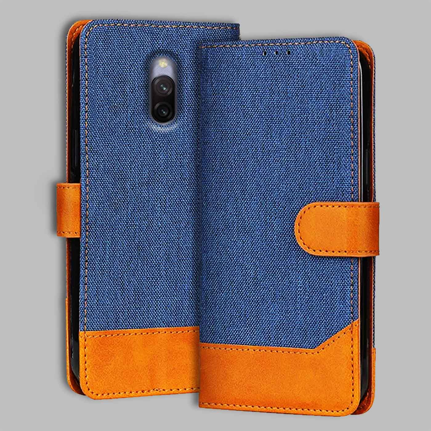Redmi 8A Dual Denim flip cover in Midnight Blue — front view by Accesorios
