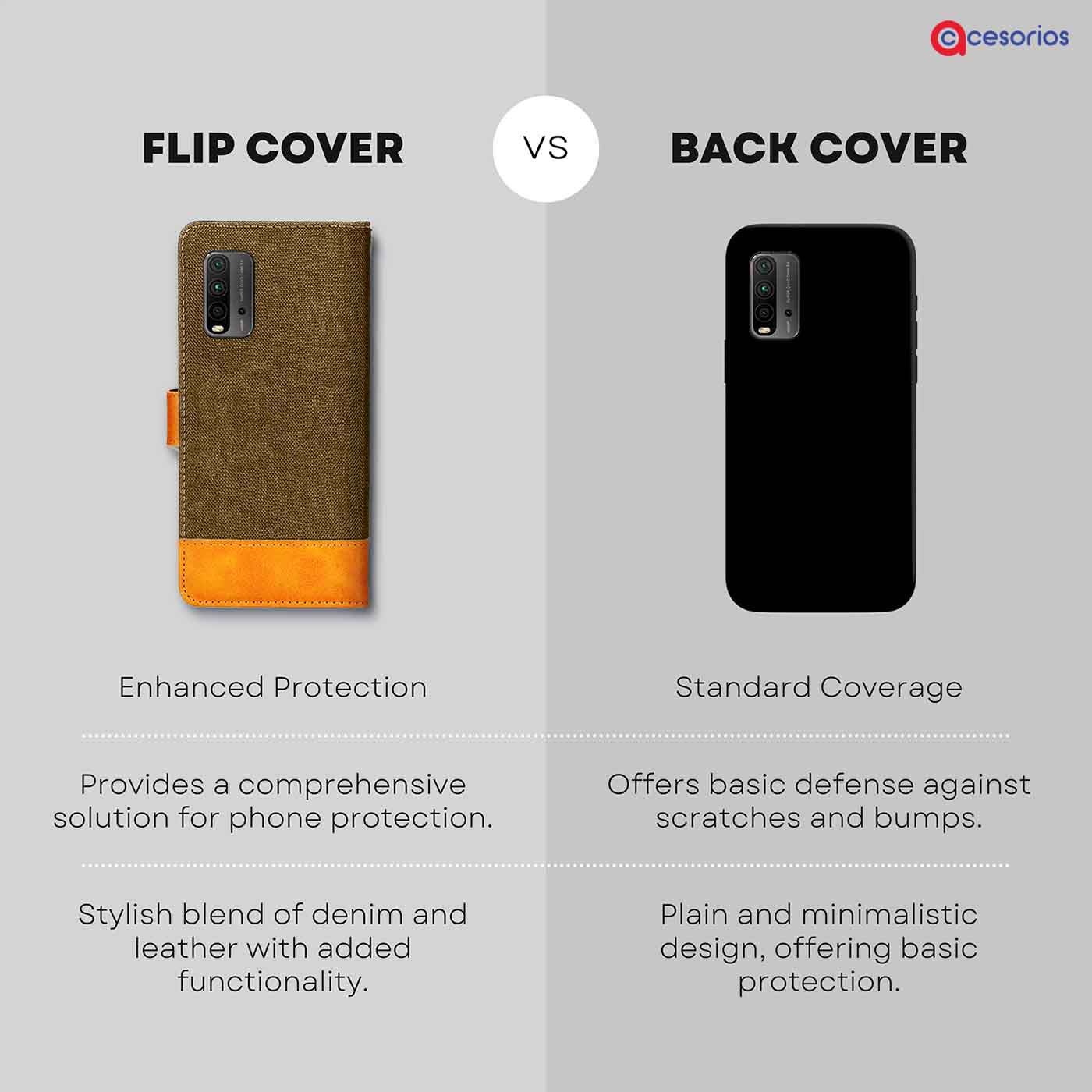 Accesorios Redmi 9 Power denim flip cover – Dark Brown – Image 8 #color_dark b