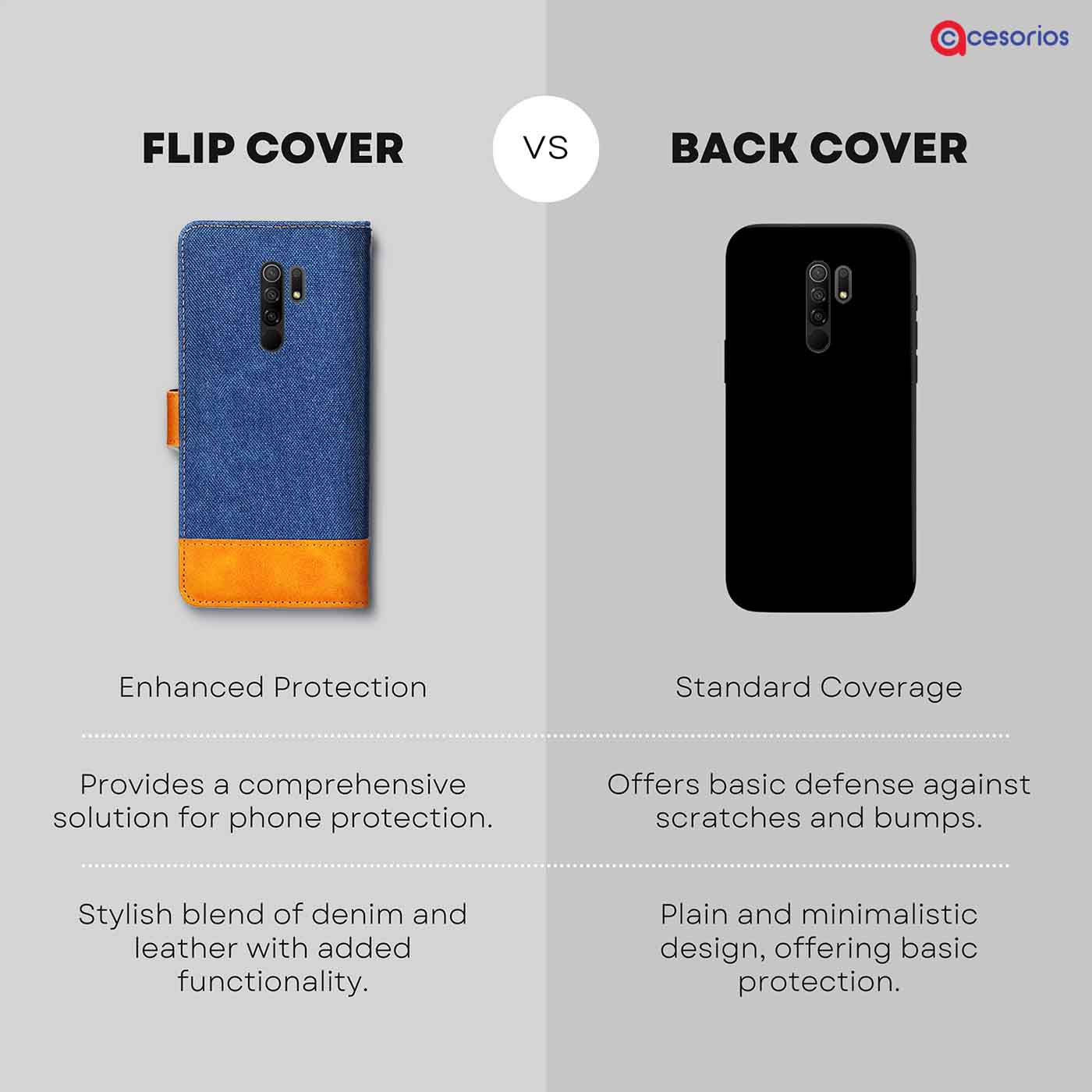 Accesorios Redmi 9 Prime denim flip cover – Blue – Image 8 #color_