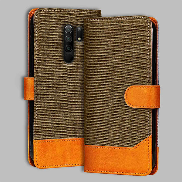 Redmi 9 Prime Flip Cover — Denim, Walnut Brown after a year of daily use