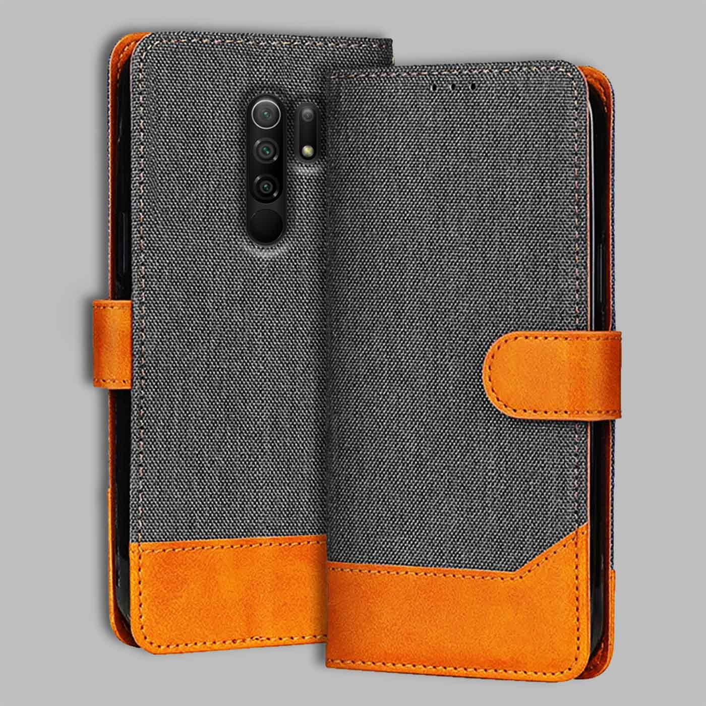 Accesorios Redmi 9 Prime denim flip cover – Grey – Image 1 #color_