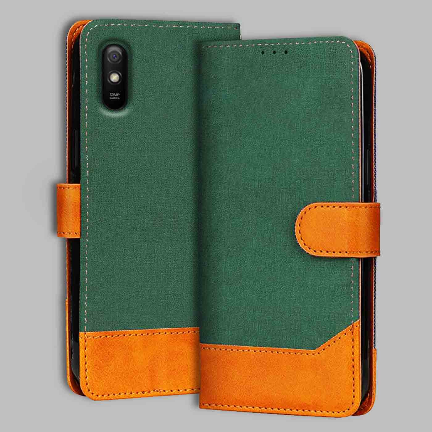 Accesorios Redmi 9I denim flip cover – Green – Image 1 #color_g