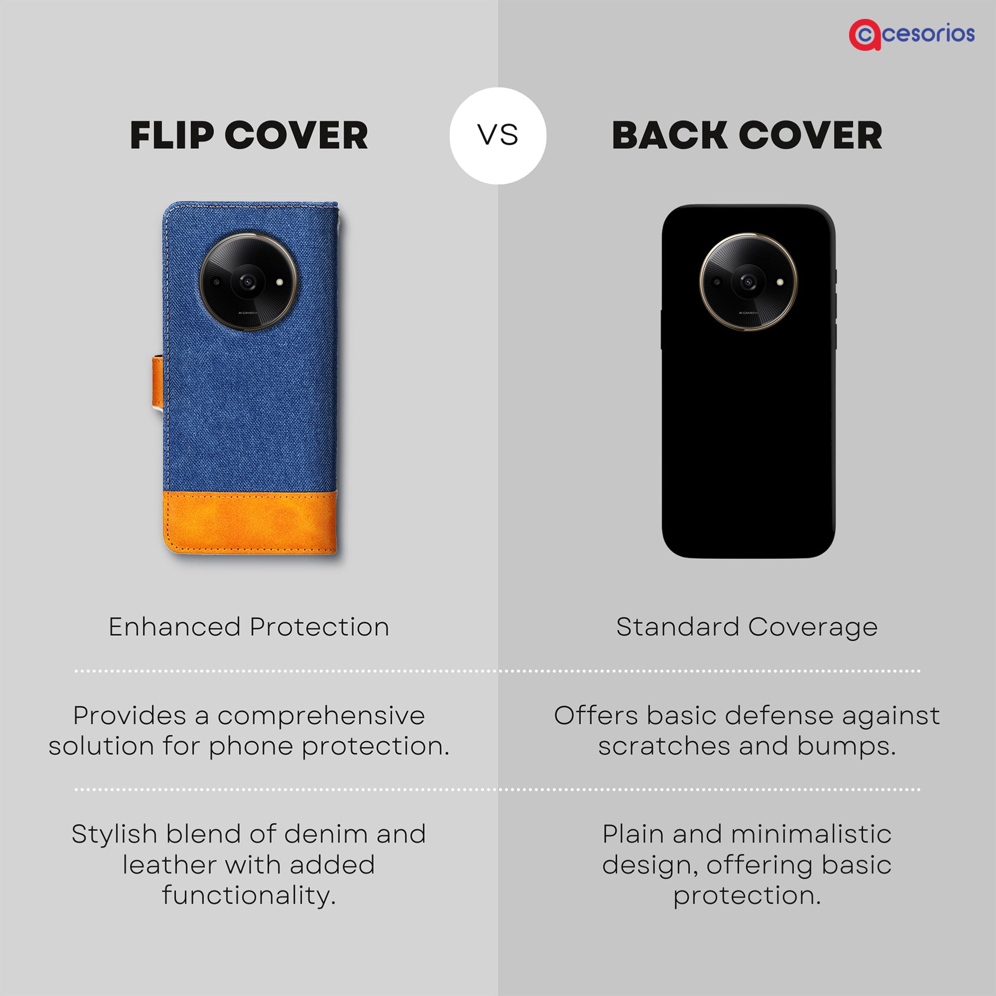 Accesorios Redmi A3X denim flip cover – Blue – Image 8 #color_blue