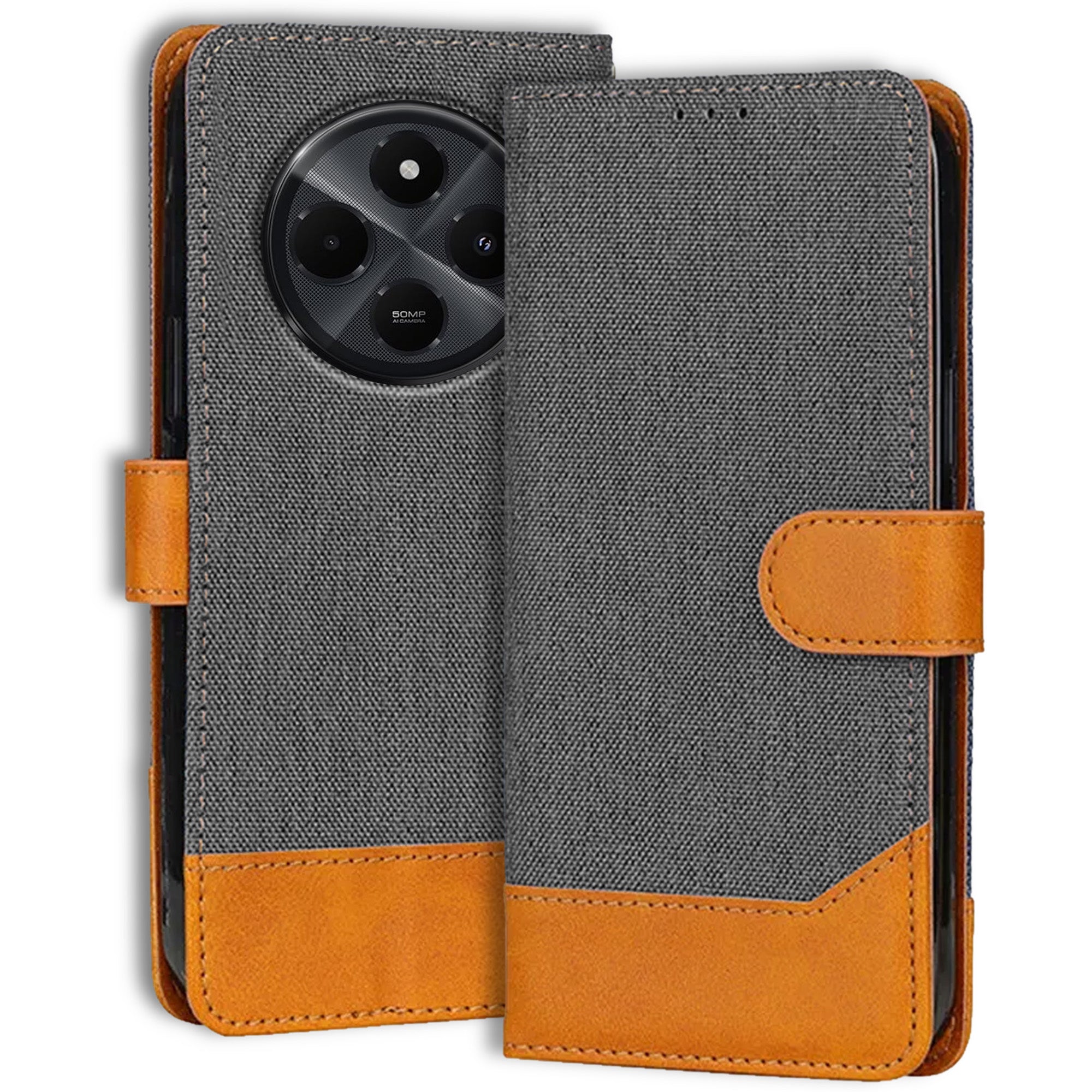 Accesorios Redmi A4 5G denim flip cover – Grey – Image 1 #color_grey