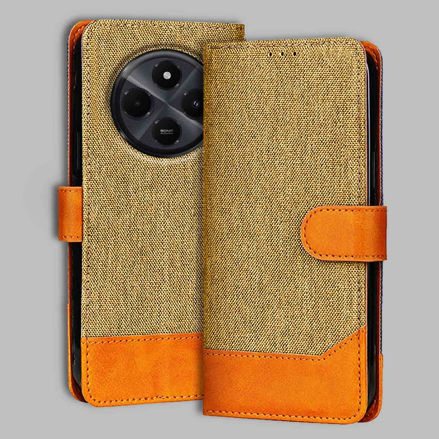 Accesorios Redmi A4 5G denim flip cover – Light Brown – Image 1 #color_light b