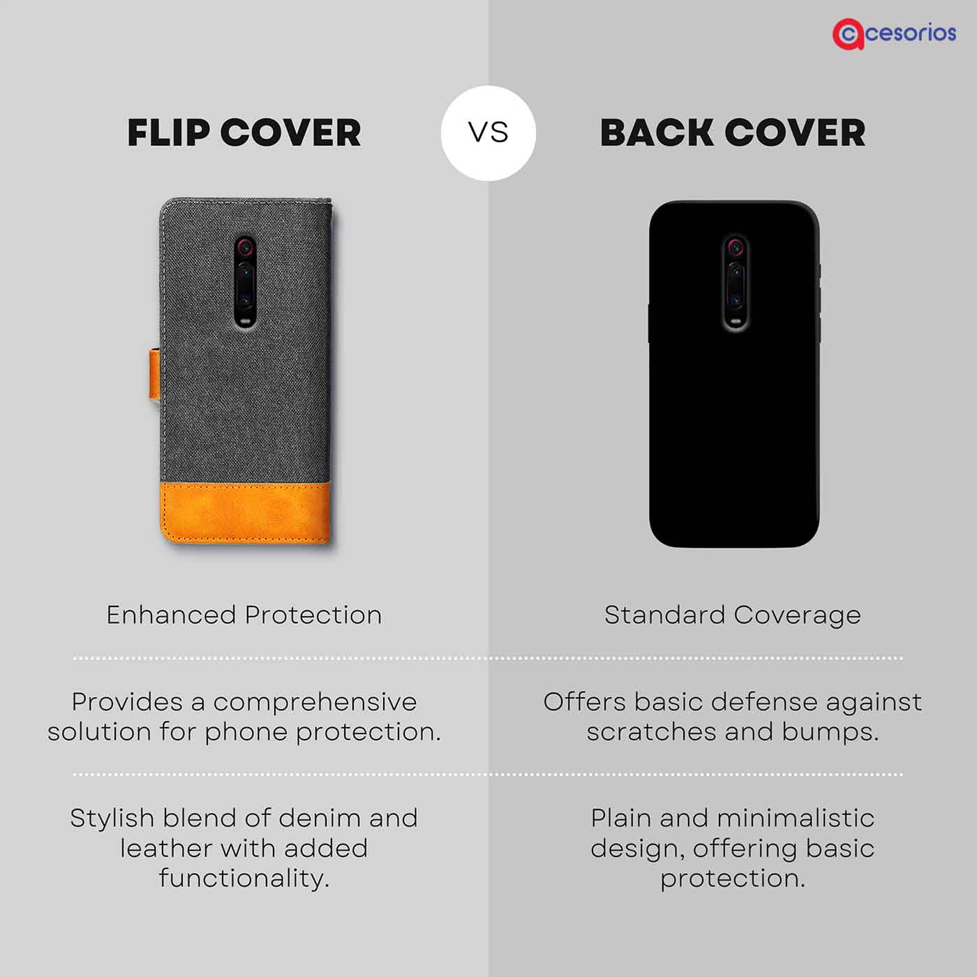 Accesorios Redmi K20 Pro denim flip cover – Grey – Image 8 #color_