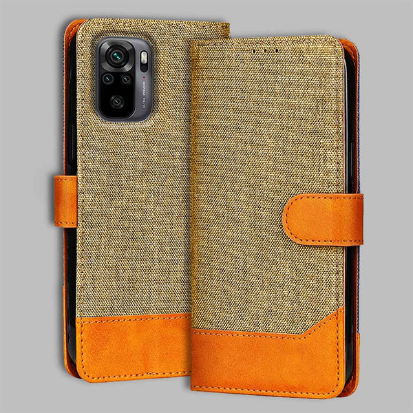 Redmi Note 10 Flip Cover — Denim, Camel Beige after a year of daily use