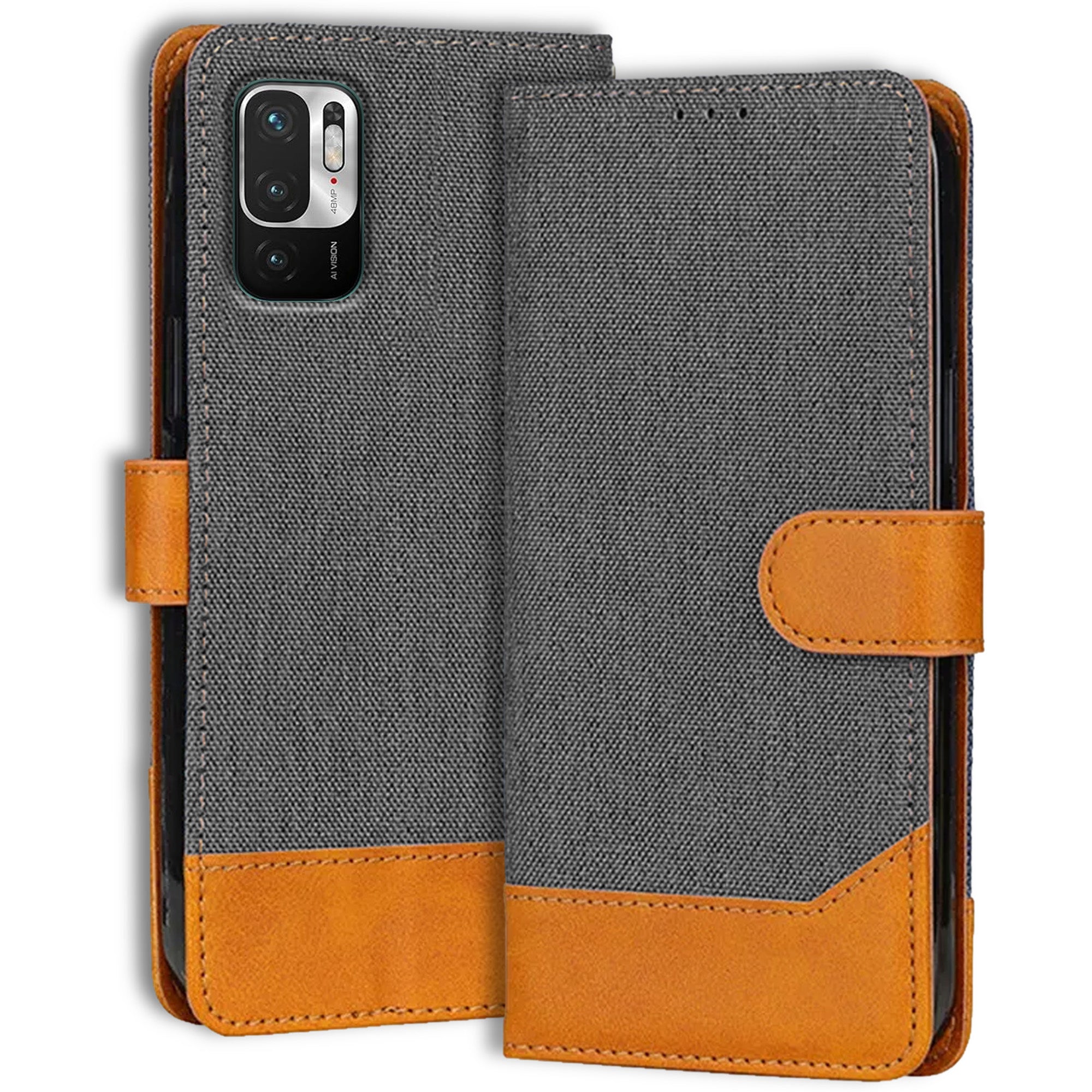 Accesorios Redmi Note 10T 5G denim flip cover – Grey – Image 1 #color_grey