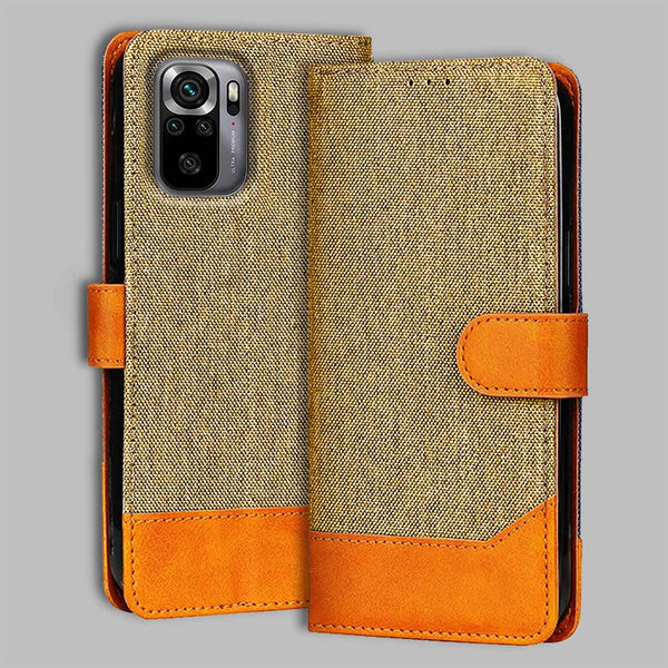 Redmi Note 10S Flip Cover — Denim, Camel Beige after a year of daily use