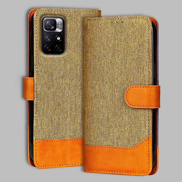 Redmi Note 11T Flip Cover — Denim, Camel Beige after a year of daily use