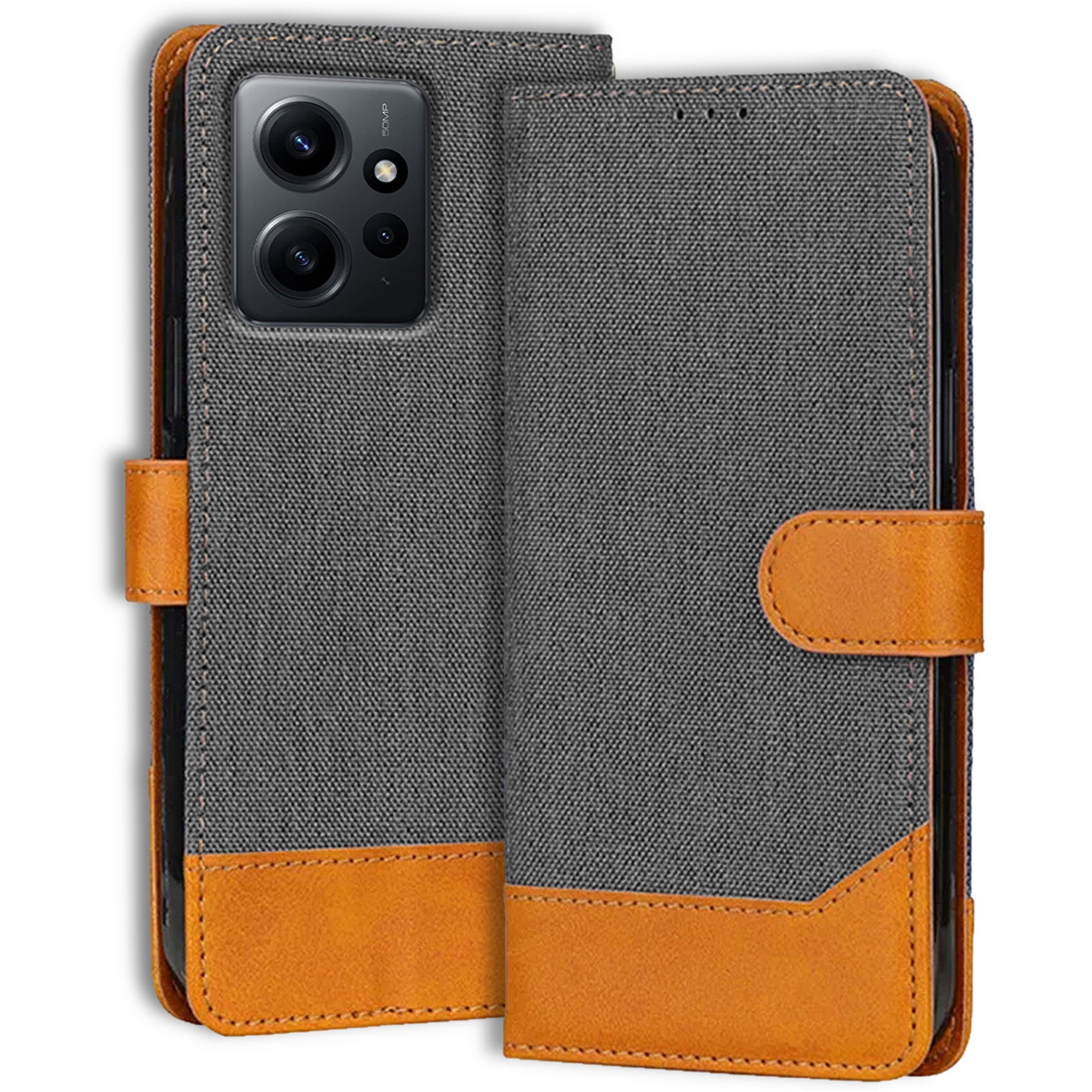 Accesorios Redmi Note 12 5G denim flip cover – Grey – Image 1 #color_grey