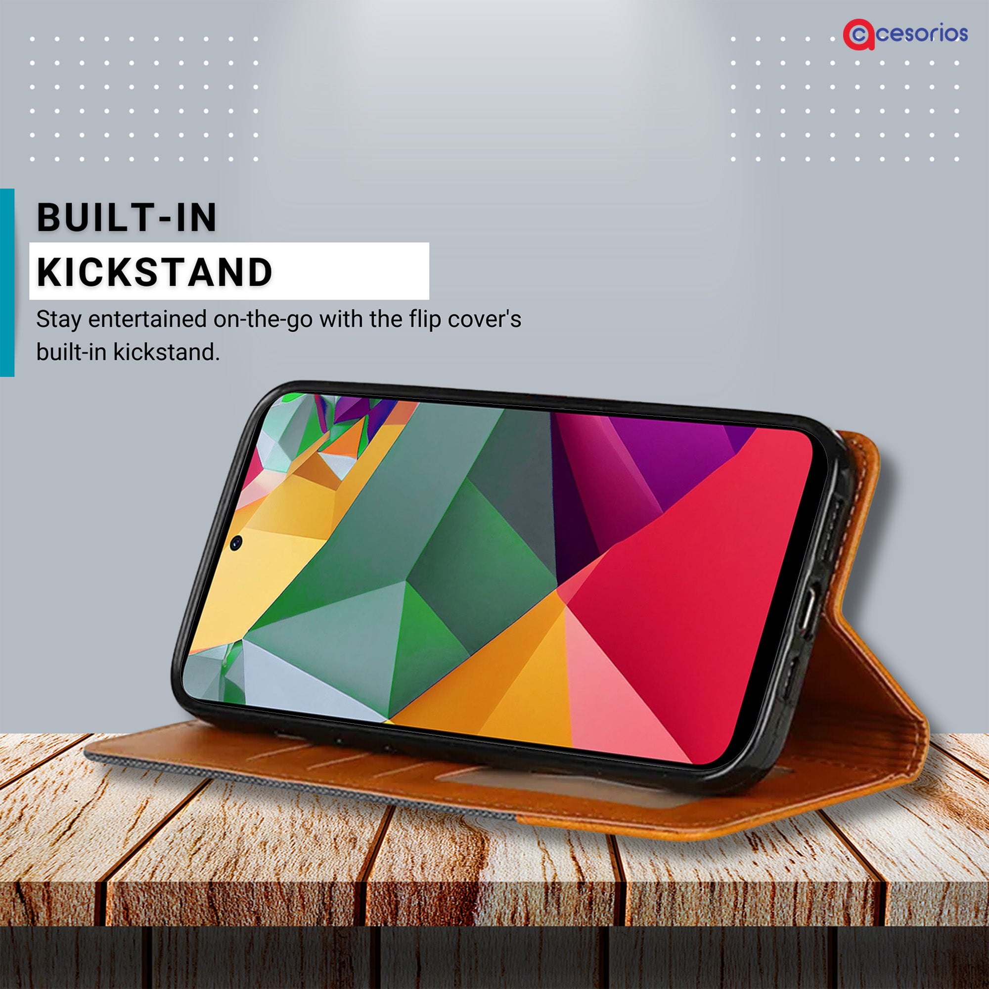 Accesorios Redmi Note 12 5G denim flip cover – Grey – Image 4 #color_grey