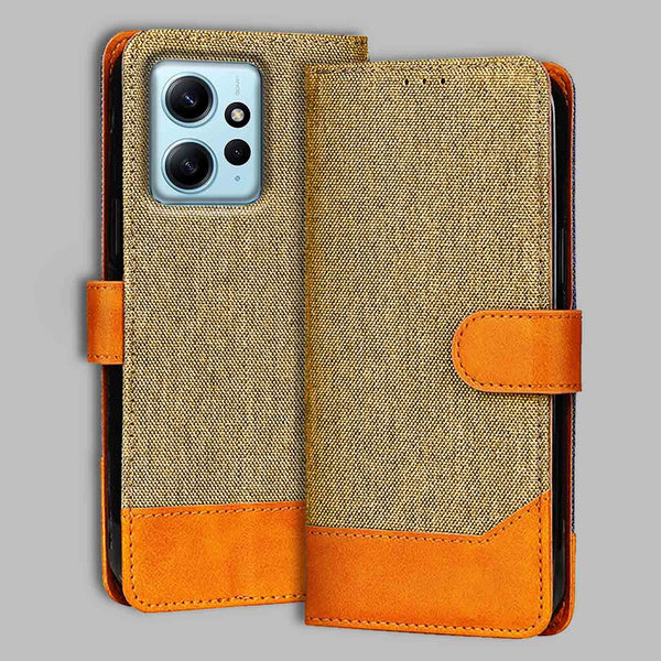 Redmi Note 12 5G Flip Cover — Denim, Camel Beige after a year of daily use