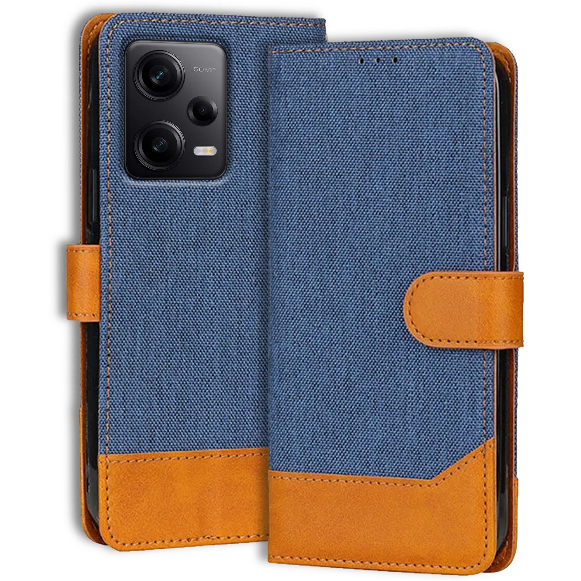 Accesorios Redmi Note 12 Pro denim flip cover – Blue – Image 1 #color_blue