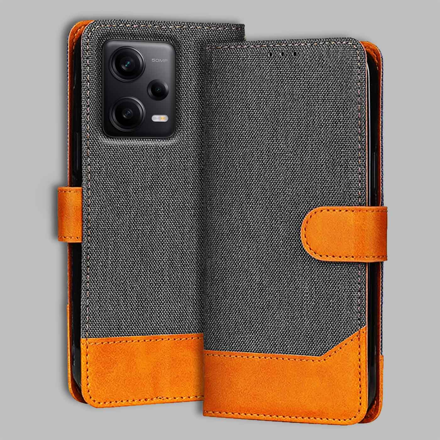 Accesorios Redmi Note 12 Pro 5G denim flip cover – Grey – Image 1 #color_