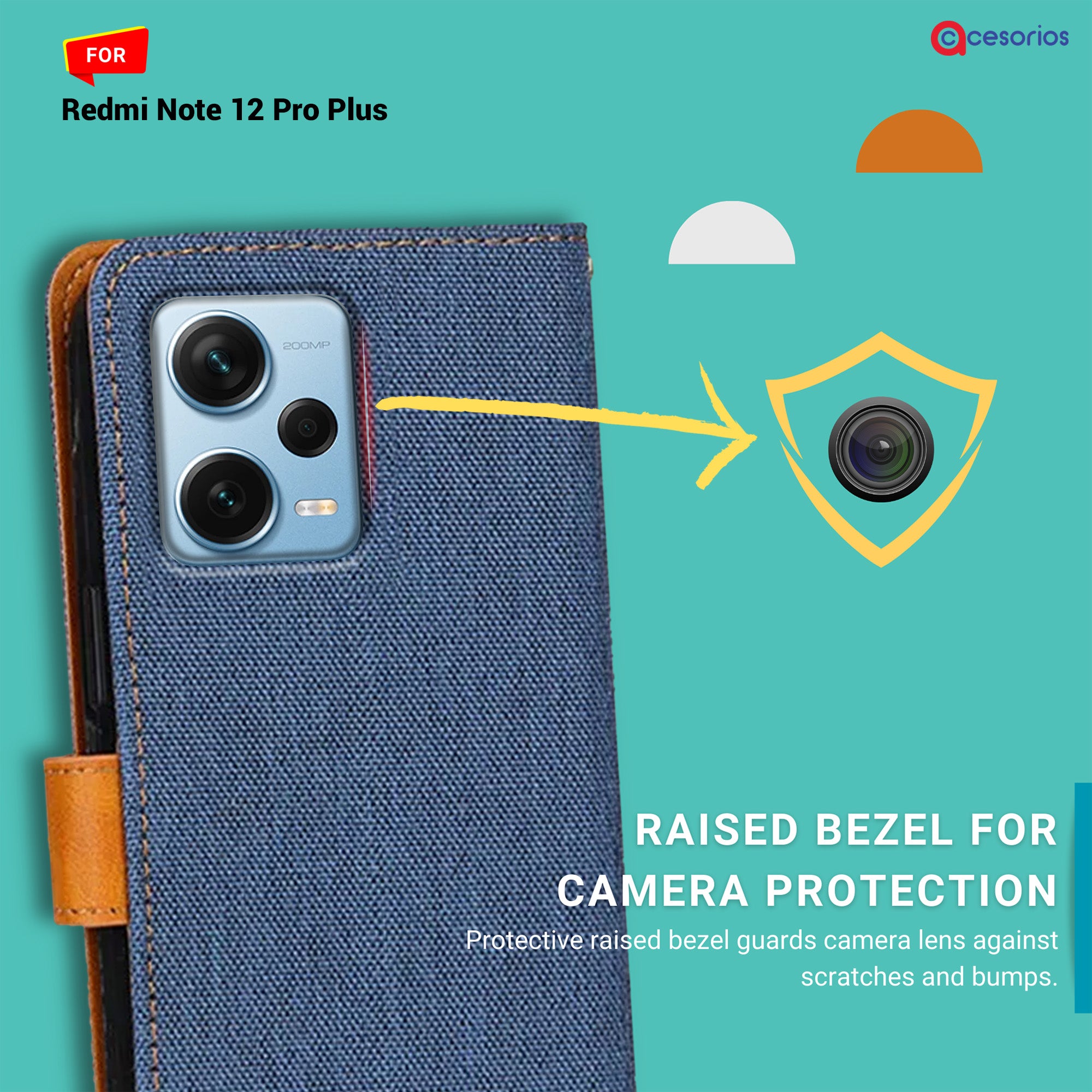 Accesorios Redmi Note 12 Pro Plus denim flip cover – Blue – Image 2 #color_blue
