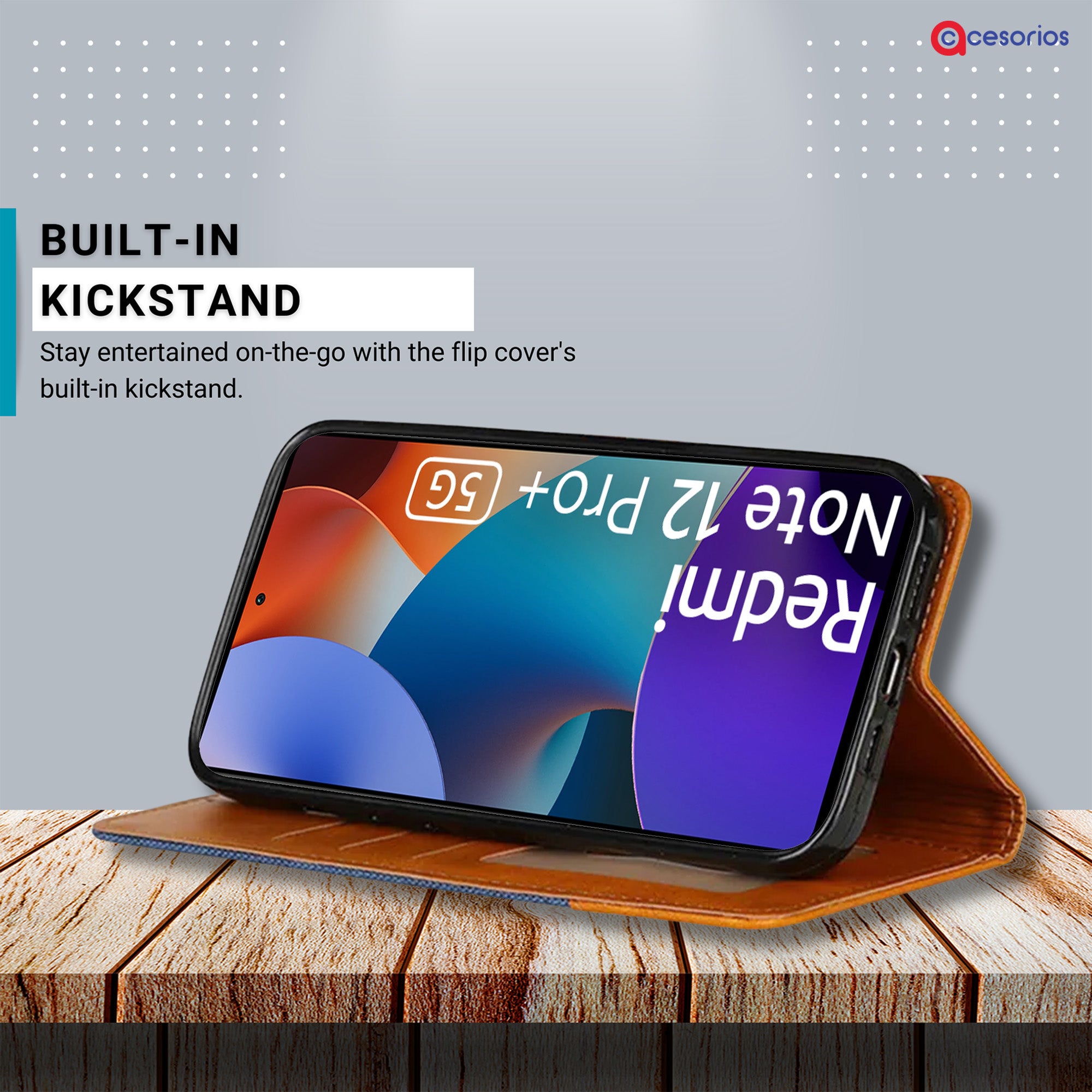 Accesorios Redmi Note 12 Pro Plus denim flip cover – Blue – Image 4 #color_blue
