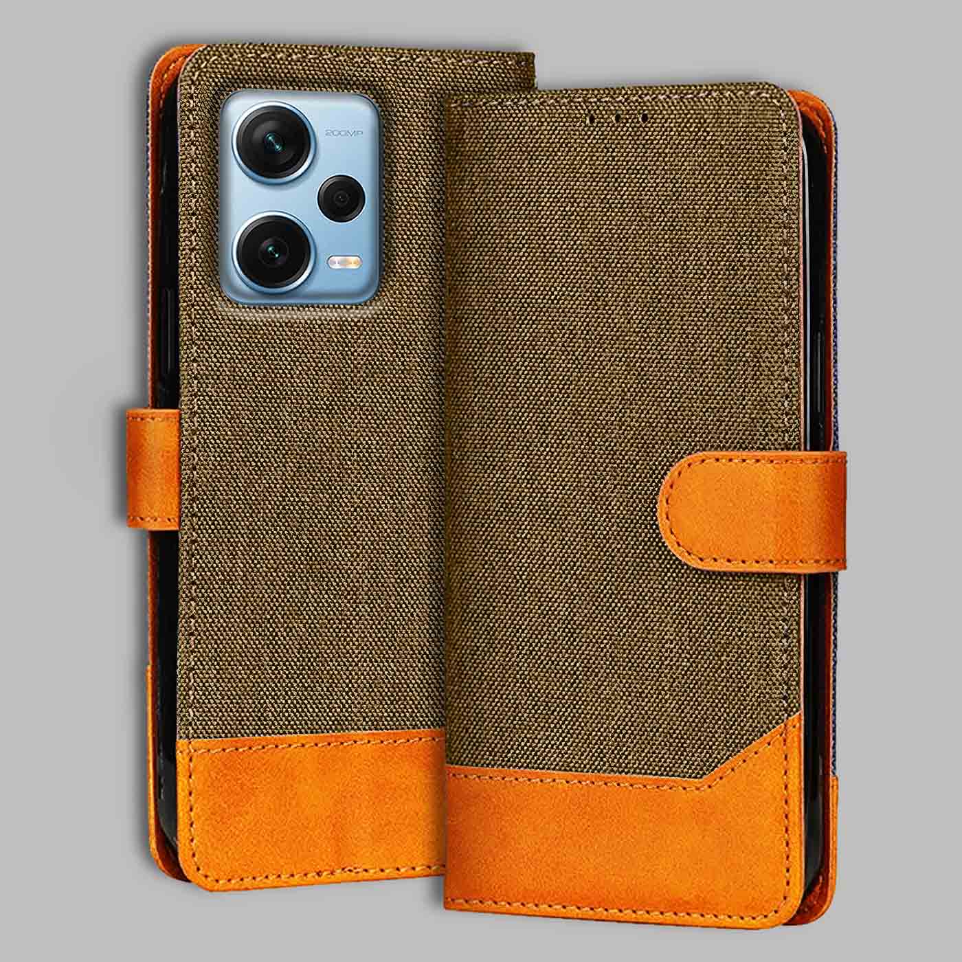 Accesorios Redmi Note 12 Pro Plus denim flip cover – Dark Brown – Image 1 #color_dark b