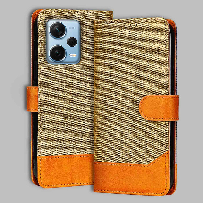 Redmi Note 12 Pro Plus Flip Cover — Denim, Camel Beige after a year of daily use