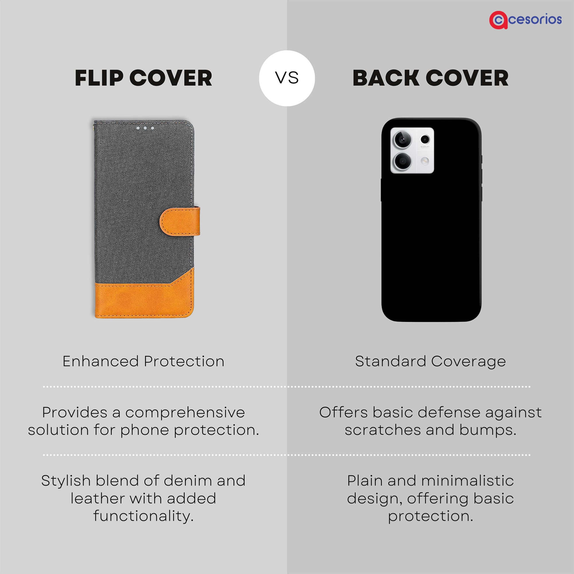 Accesorios Redmi Note 13 5G denim flip cover – Grey – Image 8 #color_grey