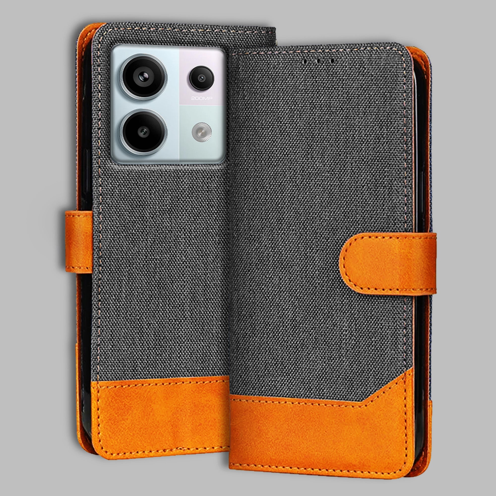 Accesorios Redmi Note 13 Pro 5G denim flip cover – Grey – Image 1 #color_