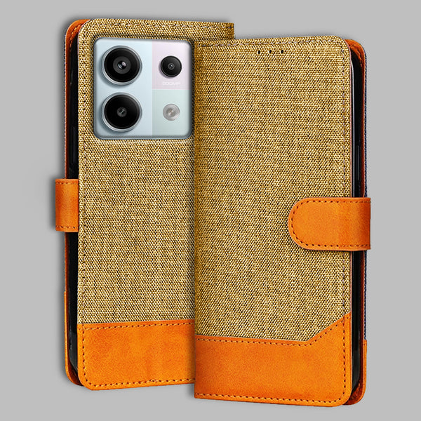 Redmi Note 13 Pro 5G Flip Cover — Denim, Camel Beige after a year of daily use
