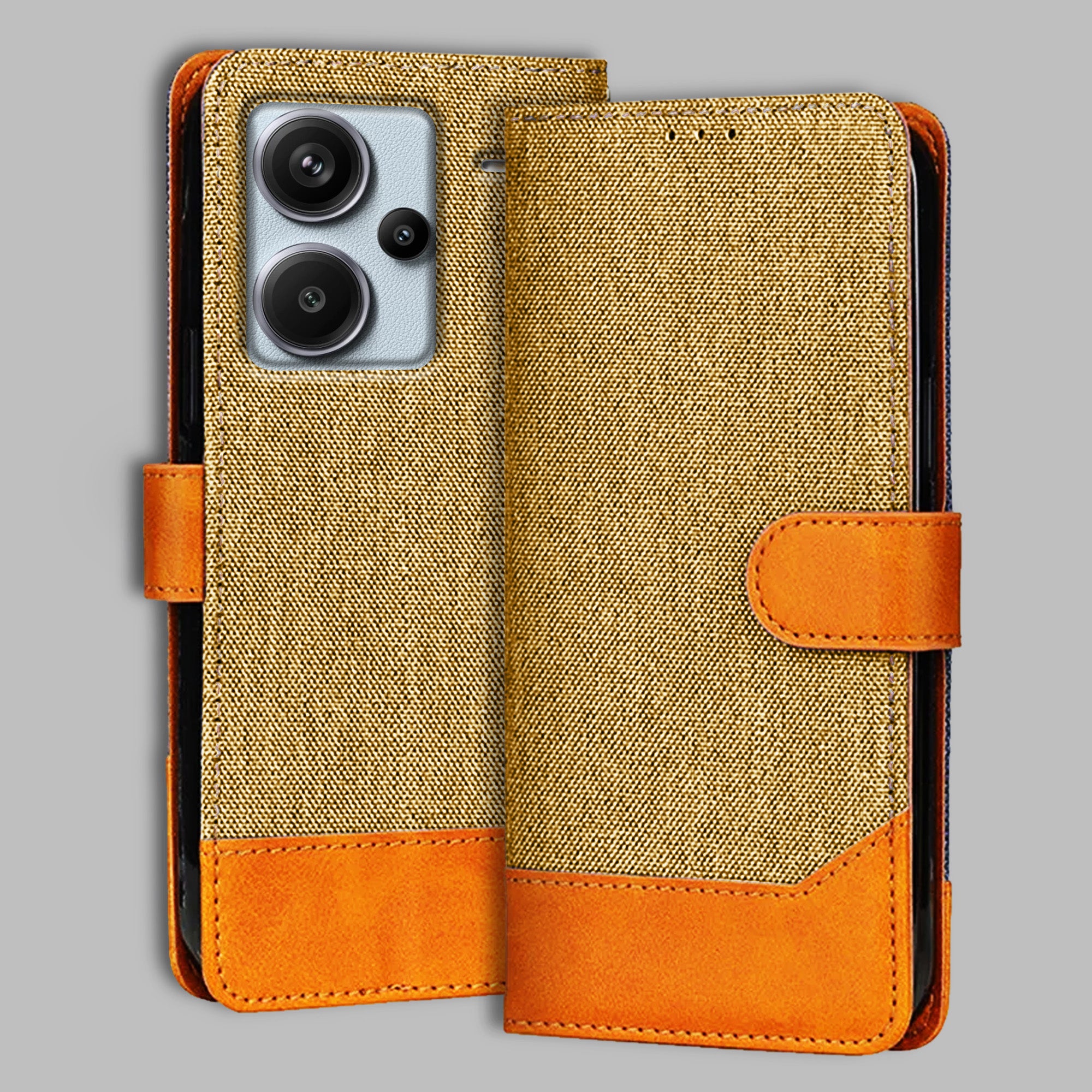 Accesorios Redmi Note 13 Pro Plus 5G denim flip cover – Light Brown – Image 1 #color_light b