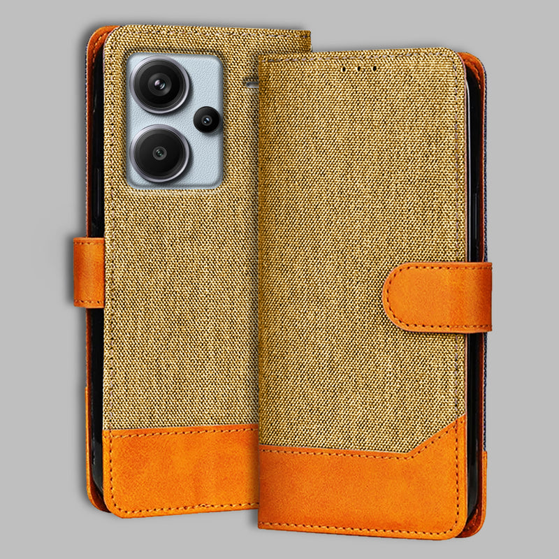 Redmi Note 13 Pro Plus 5G Flip Cover — Denim, Camel Beige after a year of daily use